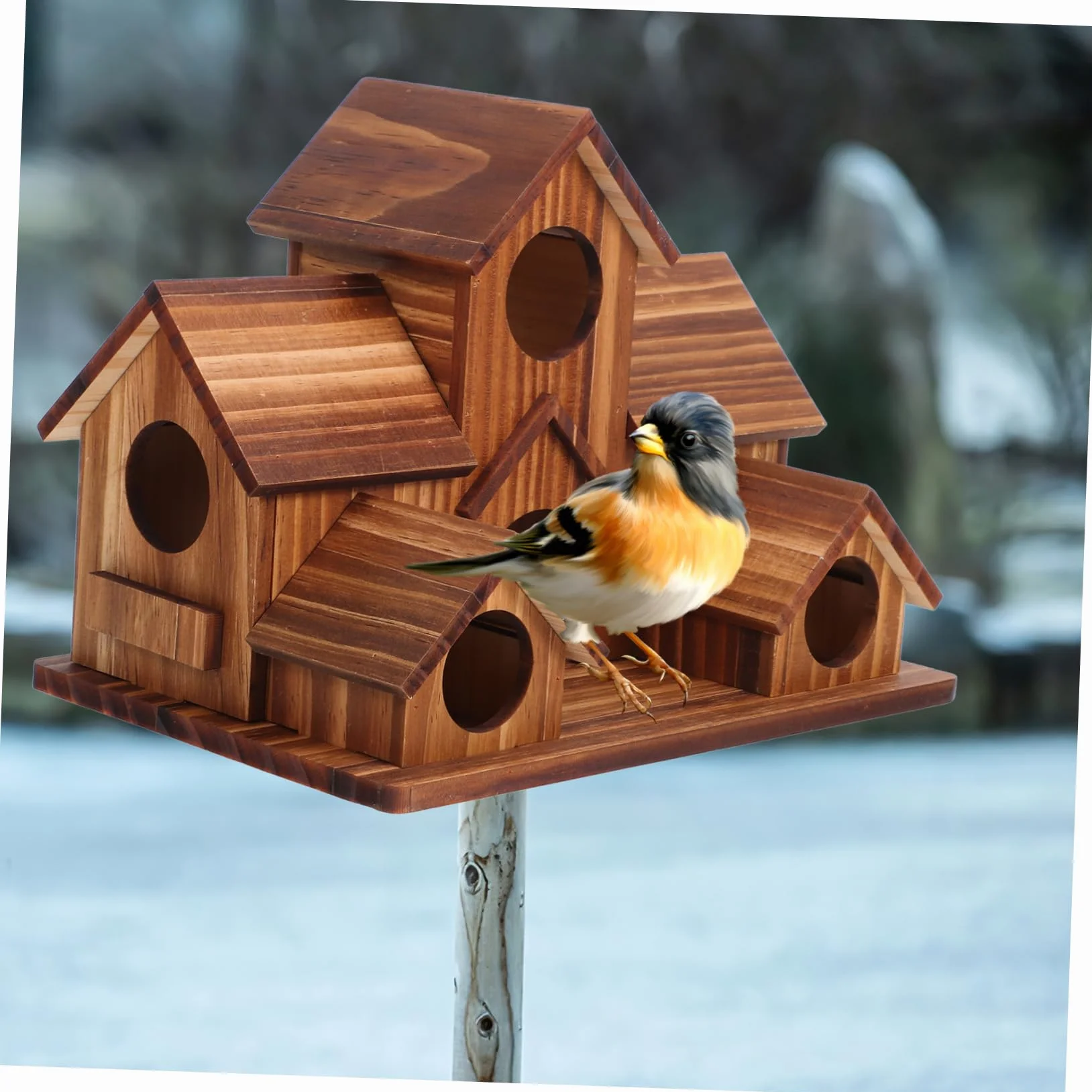 Mipcase Domek dla Papug na Zewnątrz Skrzynka Lęgowa Plac Zabaw