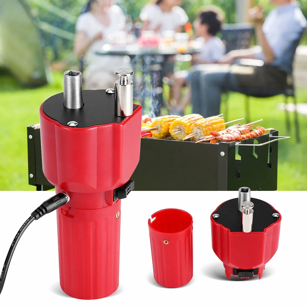Yosoo Health Gear Silnik do grillowania, 5 V na baterie solidny grill wirnik do grilla grill uchwyt do pieczenia akcesoria z przewodem USB
