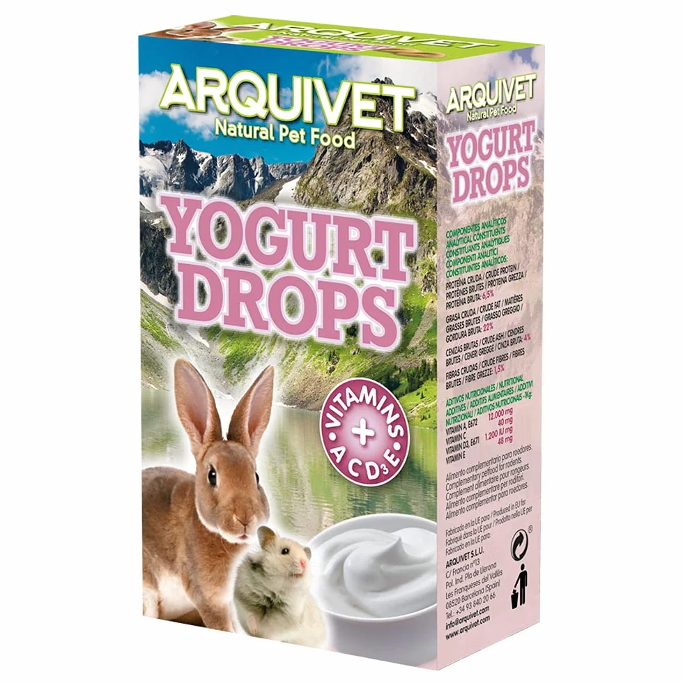 Arquivet Drops Jogurt - Przekąski dla gryzoni - 65 g