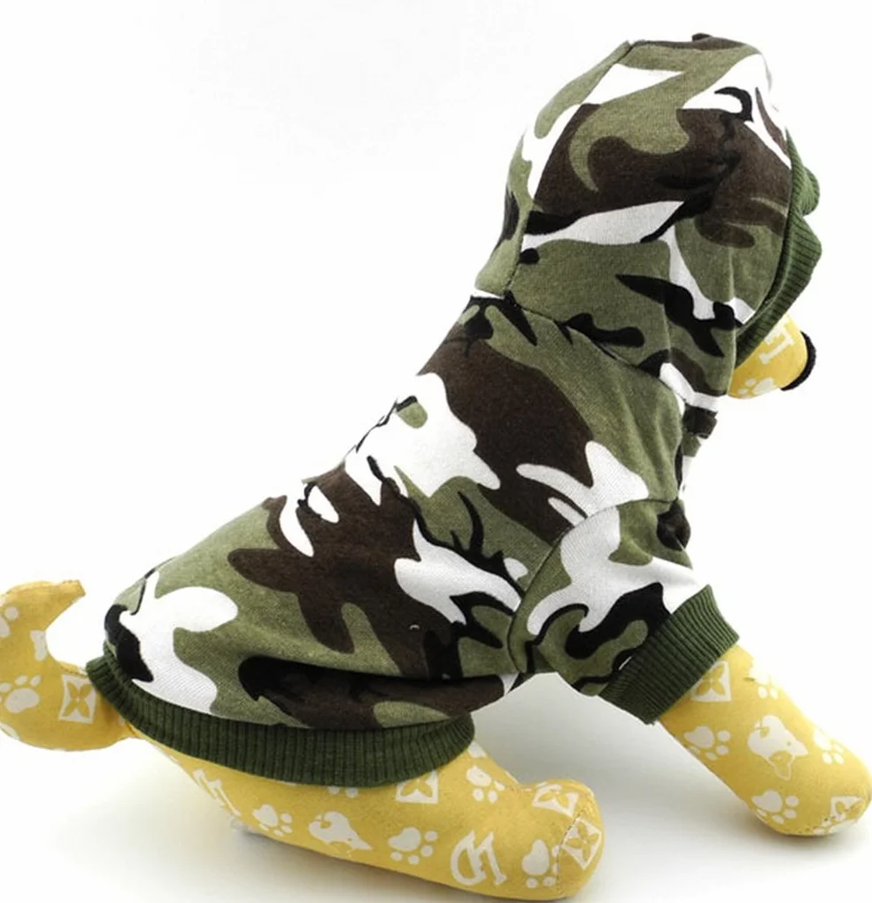 Bluza z kapturem dla psa moro zielona chihuahua Yorkshire
