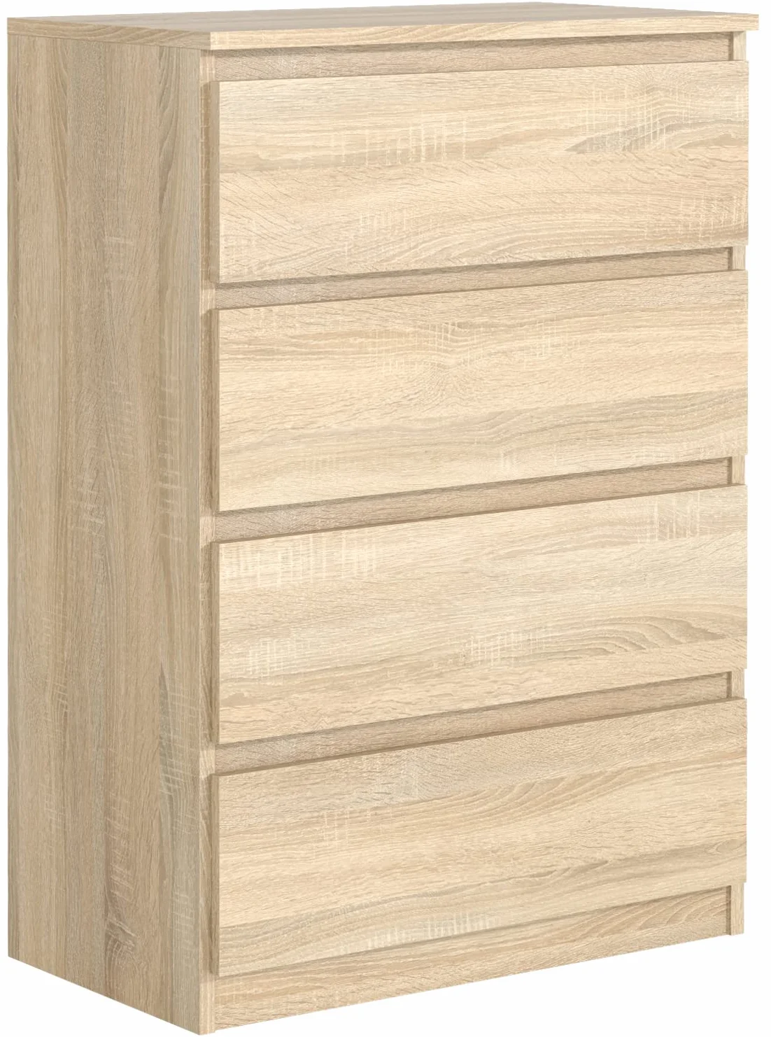 meble masztalerz Komoda Sonoma 70 cm Matowa z 4 szufladami - 70x102x39 cm - Komoda do salonu, sypialni - Szafka z szufladami - Komoda z szufladami