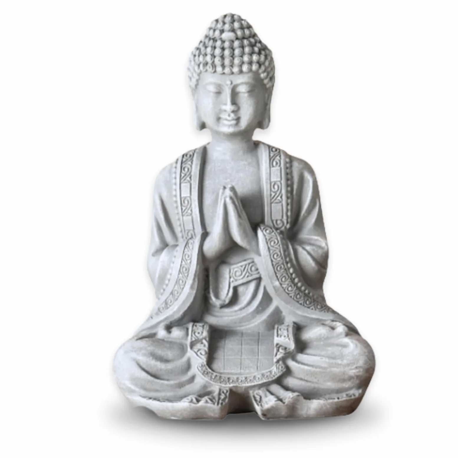 Zen'Light SBM2 - Szara Statuetka Buddy do Medytacji 2 - Zen i Feng Shui Dekoracyjna Statuetka - Uspokajająca i Relaksująca Atmosfera - Talizman Szczęścia - Wysokość: 12 cm