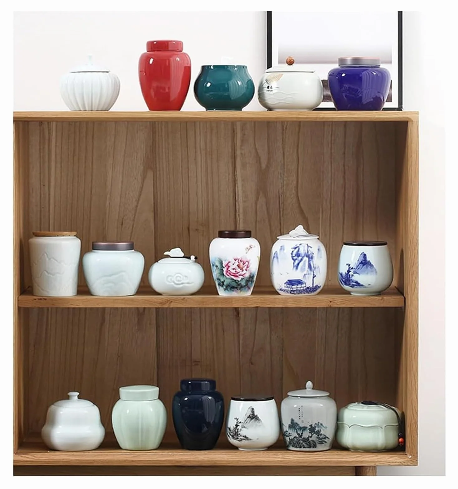 Słoiki z herbatą Mały ceramiczny pojemnik na herbatę z pokrywką słoiki do przechowywania herbaty Vintage chińskie puszki na herbatę puszka do kuchni herbata kawa na półkę prezent O