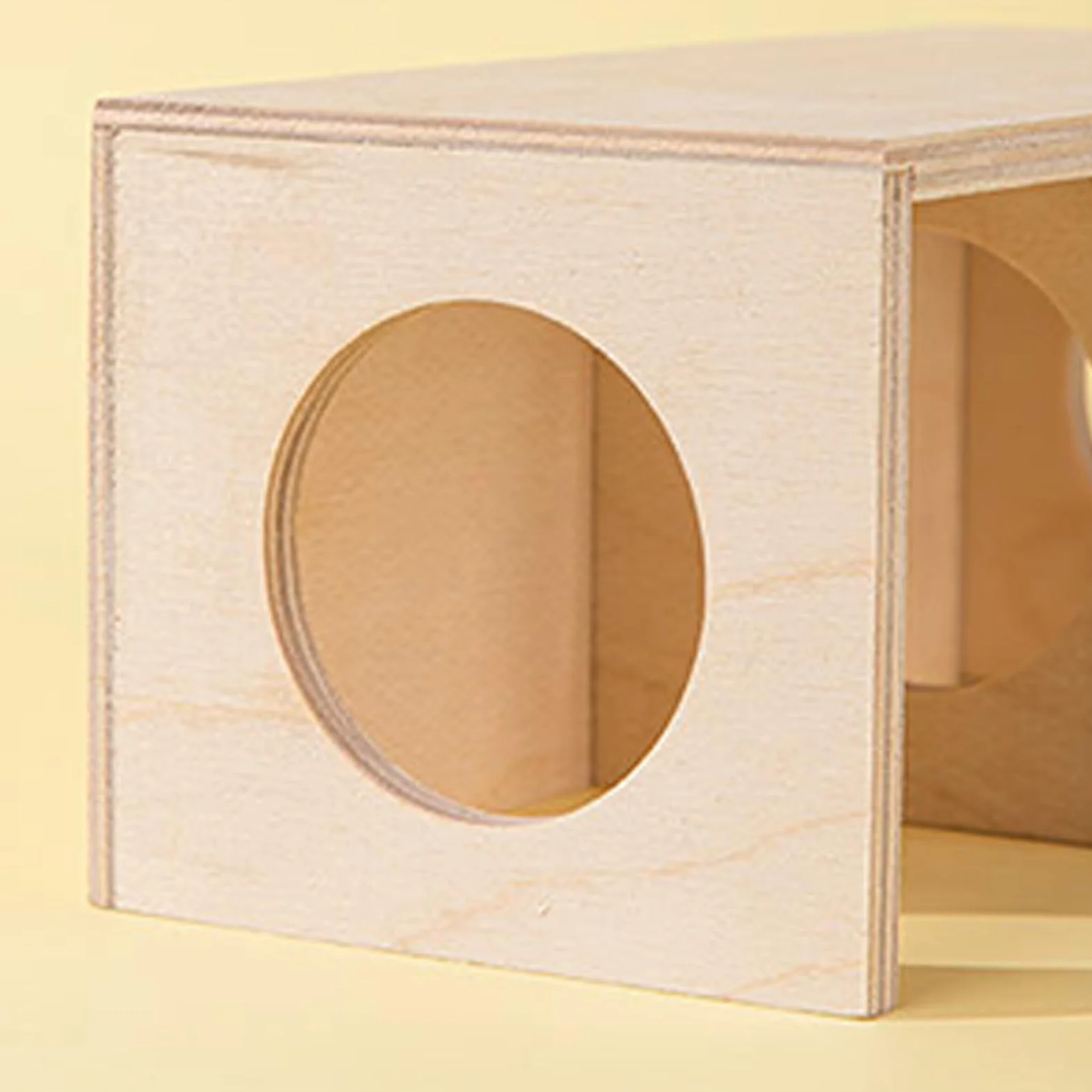 Wooden Hamster Hide Habitat, 2-Chamber Multi-Room Small Animal House, Natural Maze and Landscape for Hamsters Mice Gerbils, Stylish Pet Shelter and Living Room Decor, 20x10x9cm, 25x11x11cm
