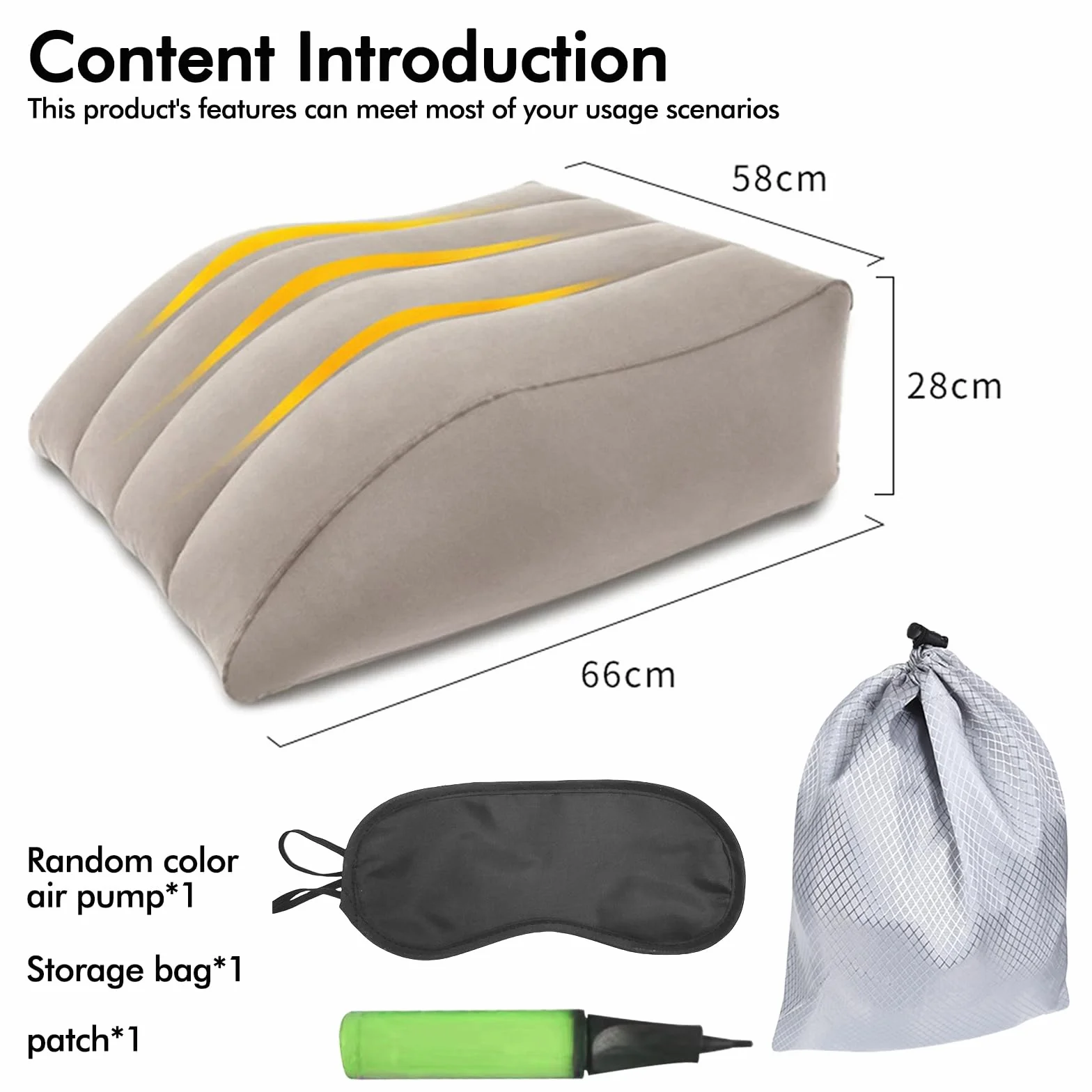 Nadmuchiwana poduszka do podniesienia nóg: nadmuchiwana poduszka pod stopy, poduszka na podróż, ergonomiczna poduszka klinowa do spania, nadaje się do rozluźnienia mięśni i łagodzenia obrzęków