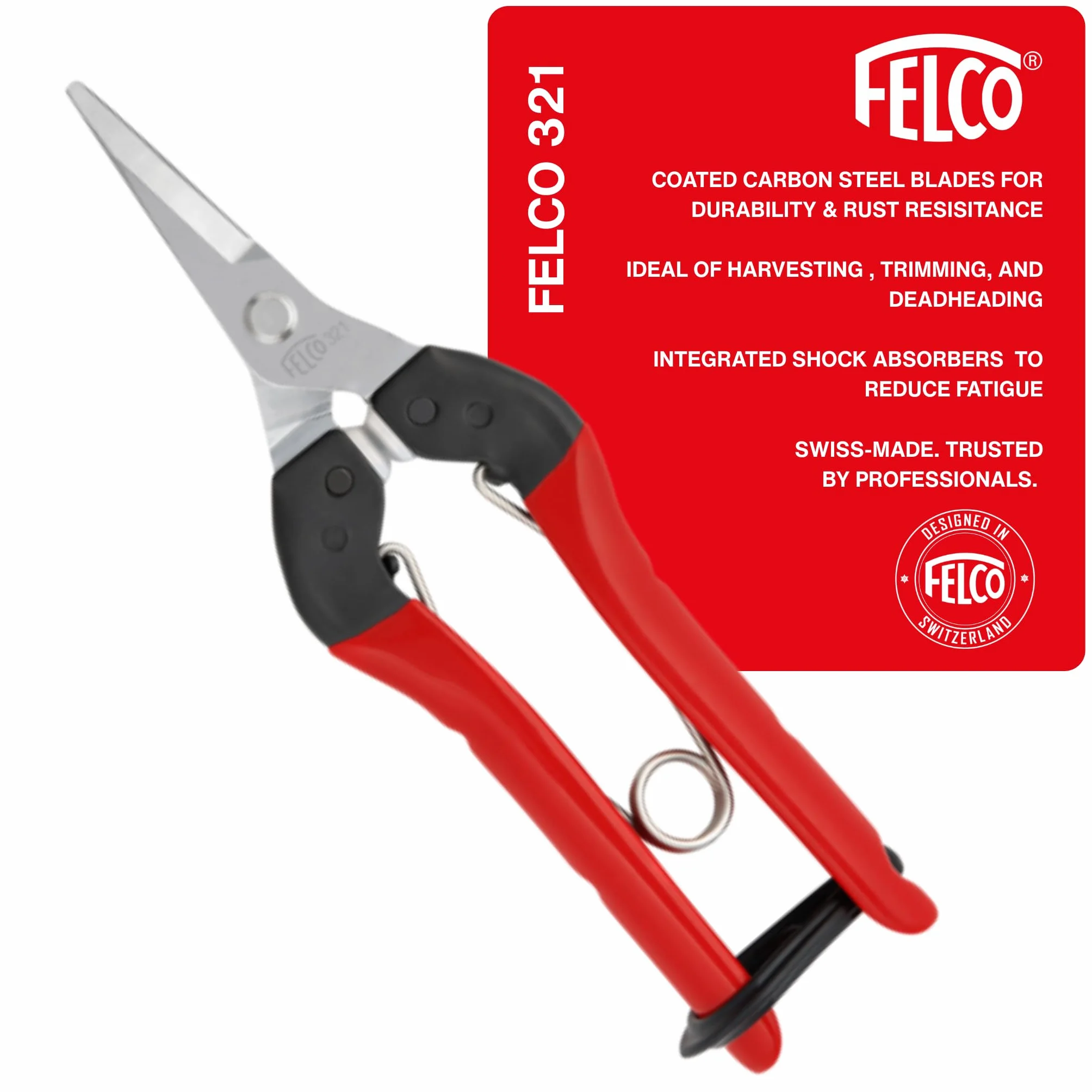 FELCO 321 Nożyce do zbiorów (do łodyg owoców, kwiatów i warzyw, kompaktowe nożyce)