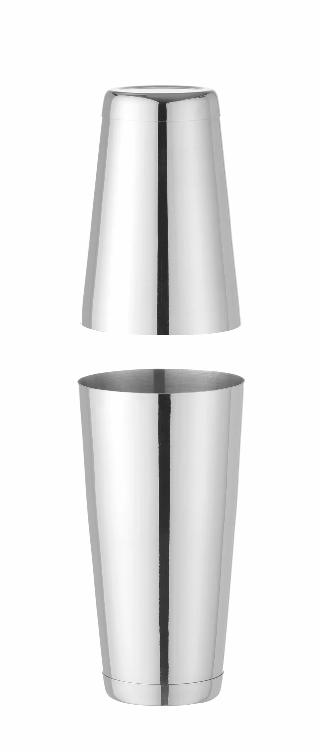 HENDI Shaker do koktajli, BarUp, Tin-on-Tin Boston shaker do koktajli, wysoki połysk, mikser do koktajli z 2 wyważonymi kubkami: 0,6L i 0,8L, stal nierdzewna