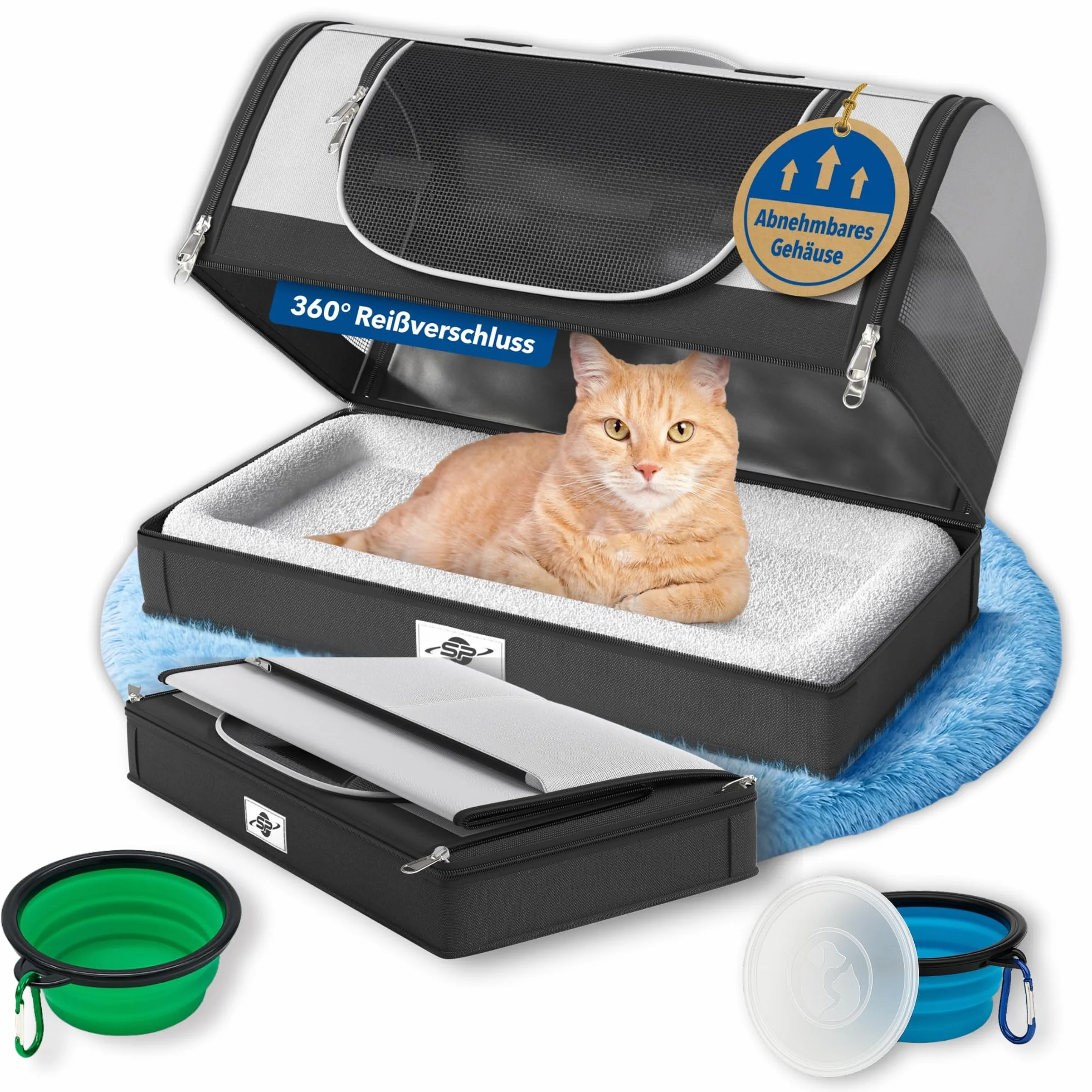 Smart-Planet Torba transportowa dla kotów i psów składana 8 kg 50x30x30 cm z paskiem