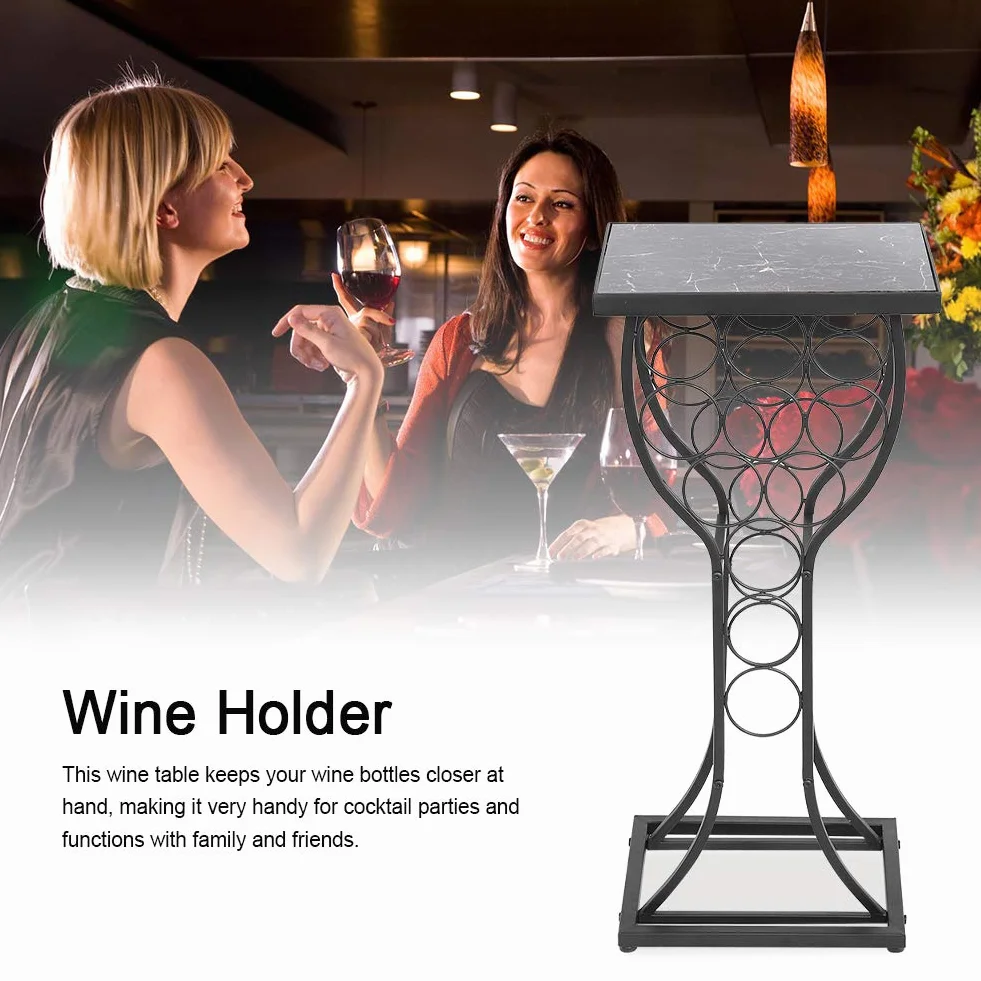 Uchwyt na wino, organizer na wino elegancki design Wysokiej jakości metal 11 butelek wina Wyświetlacz wina do domu