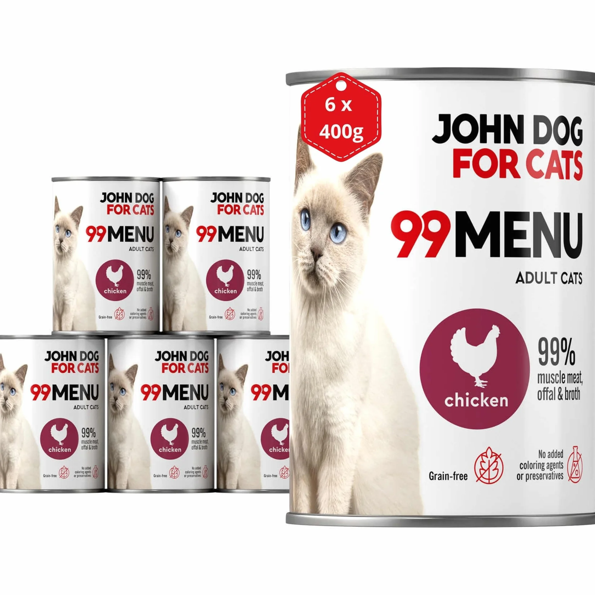 JOHN DOG KARMA MOKRA DLA KOTÓW MENU DOROSŁY KURCZAK 400g*6