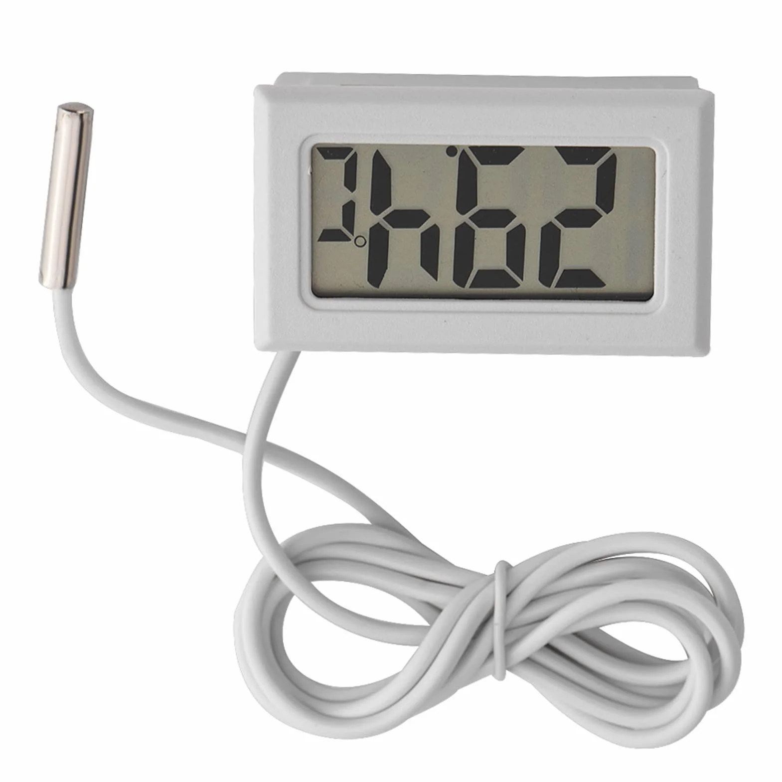 Cyfrowy termometr LCD z zewnętrznym metalowym czujnikiem temperatury do lodówki, zamrażarki, akwarium