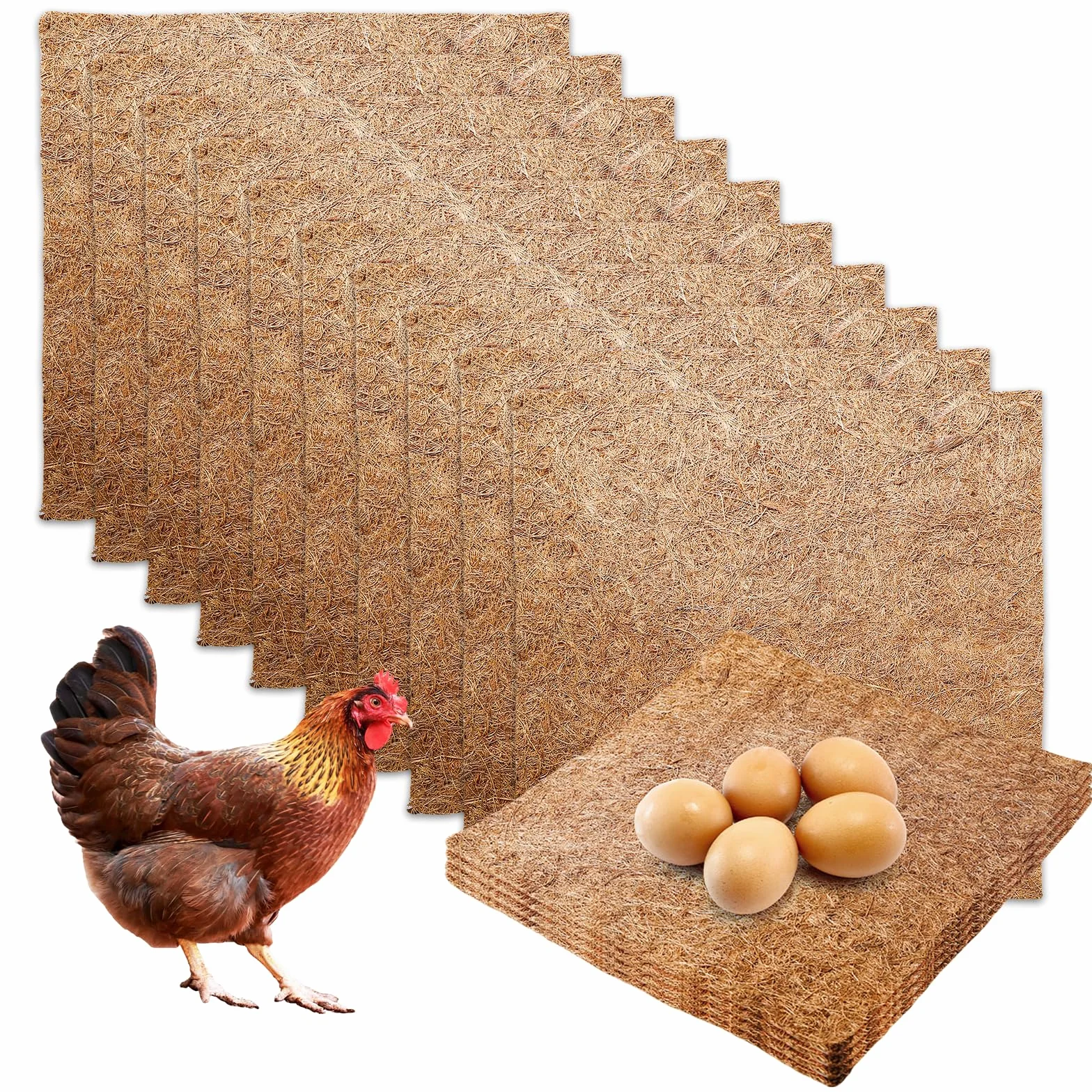 10 sztuk podkładek na gniazdo dla kur 30 x 30 cm, podkładki do budki lęgowej dla kur, maty do gniazd dla kur dla kur, wielokrotnego użytku, ochrona kurników i jaj
