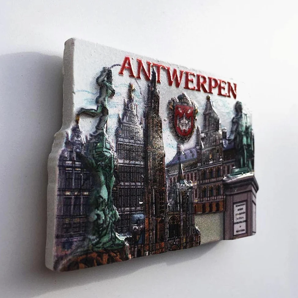 3D Antwerpia Belgia magnes na lodówkę pamiątka kolekcja prezentów dekoracja domu i kuchni naklejka magnetyczna Antwerpia Belgia magnes na lodówkę
