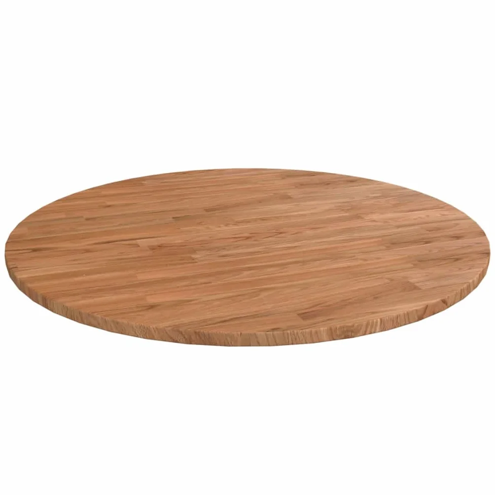 vidaXL Okrągły blat do stolika, jasnobrązowy, Ø80x1,5 cm, lity dąb, blat do stołu, drewniany blat do stolika, drewniany blat do stołu, blaty do stołu