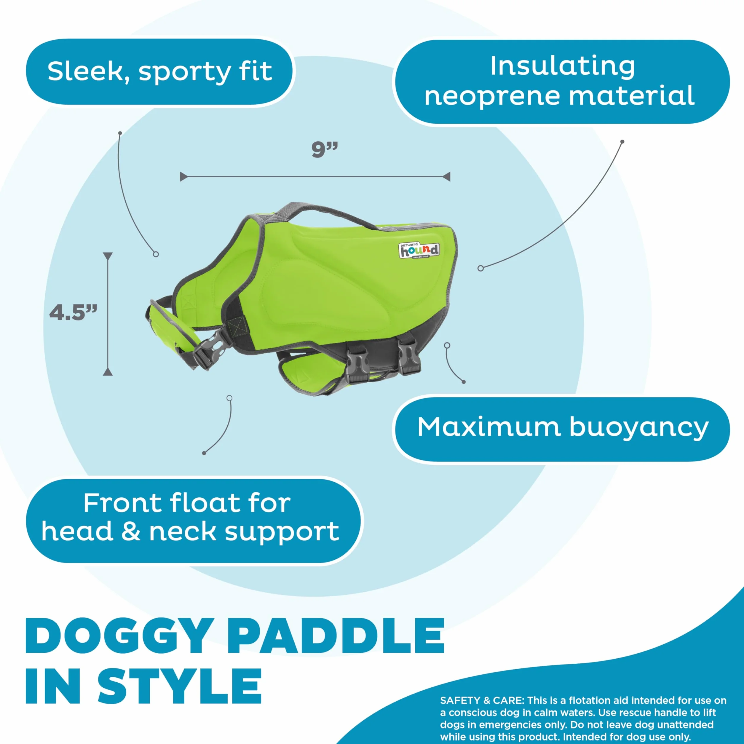 Outward Hound Kamizelka ratunkowa dla psa zielona XS