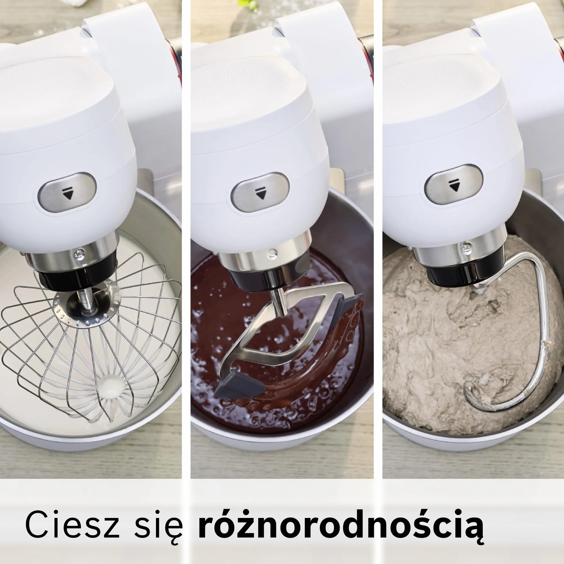 Bosch, robot kuchenny, Series 6, 1600 W, mieszanie planetarne 3D, zestaw cukierniczy, tarka wielofunkcyjna, szklany blender ThermoSafe, biało-srebrny ze stali nierdzewnej, MUMS6EW22