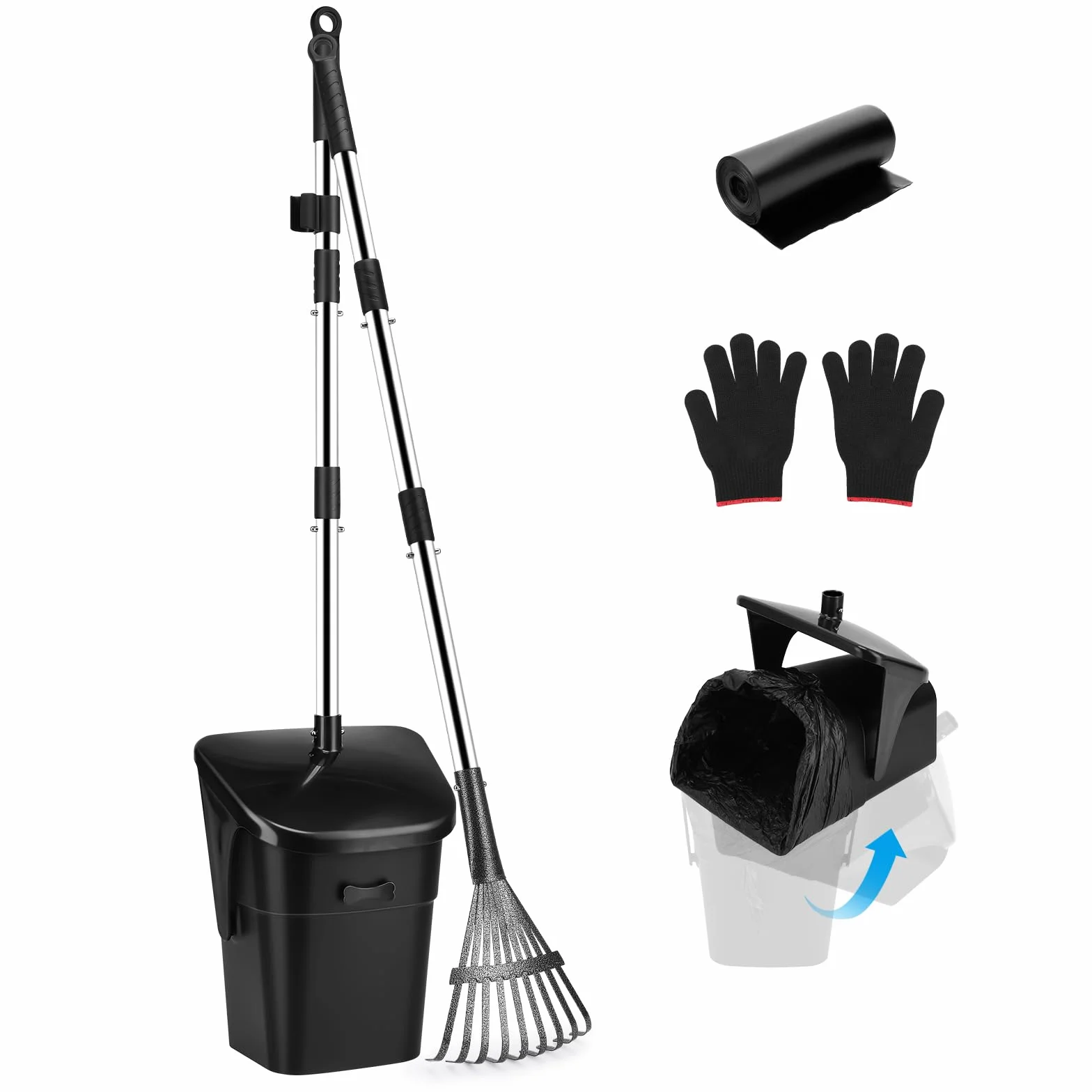 HAPPY HACHI Pooper Scooper z pojemnikiem 102 cm obrotowy dla psów