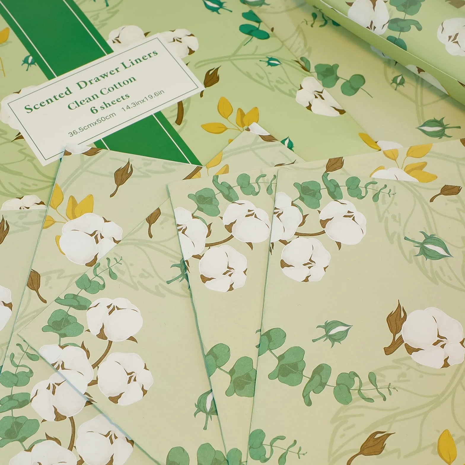 SCENTORINI Papier zapachowy do szuflad, 6 arkuszy perfum czystej bawełny do szuflad, szafy, papieru dekoracyjnego zapachowego