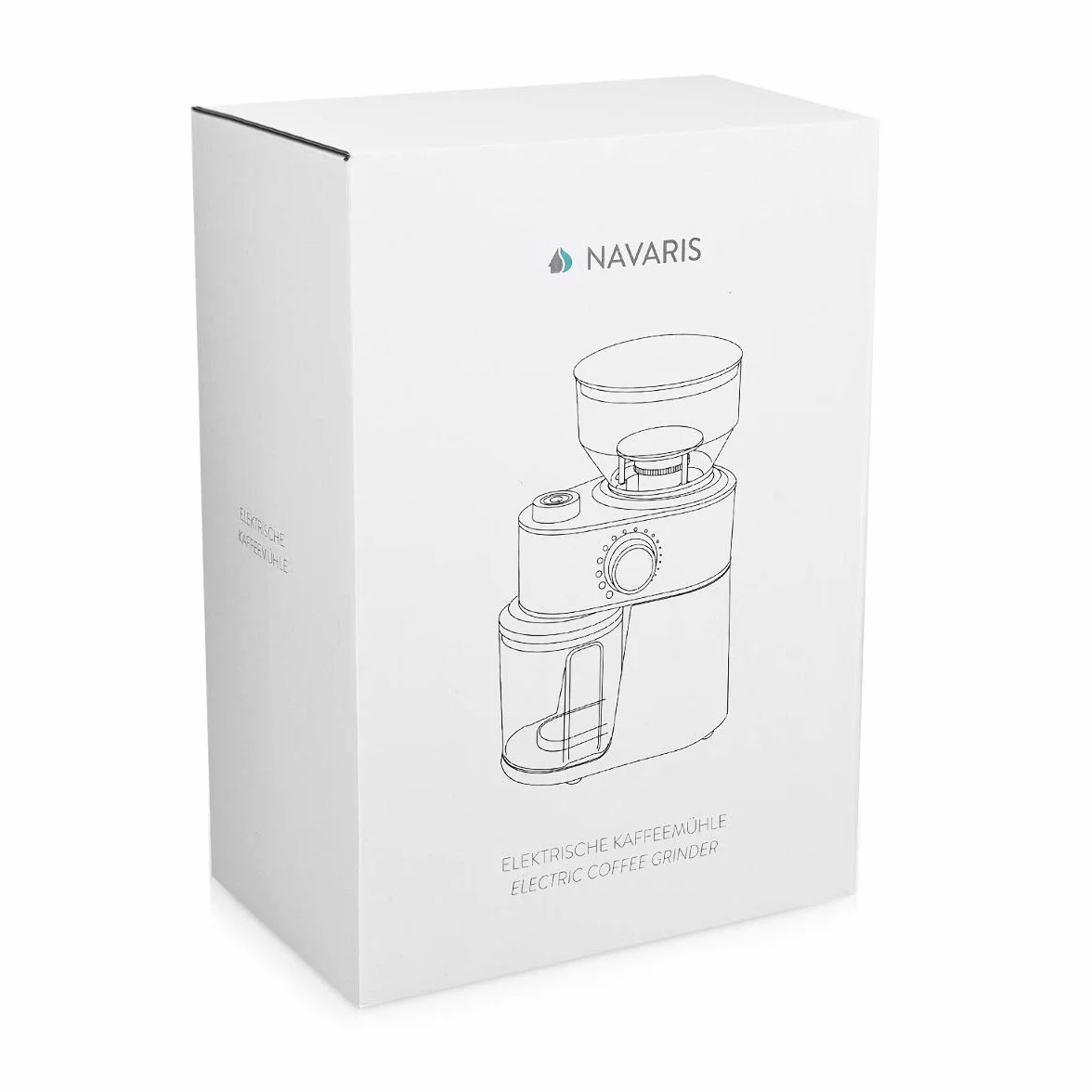 Navaris Elektryczny młynek do kawy z mechanizmem mielącym ze stali nierdzewnej, 200 W, na maks. 14 filiżanek kawy, 18 stopni mielenia, czarny