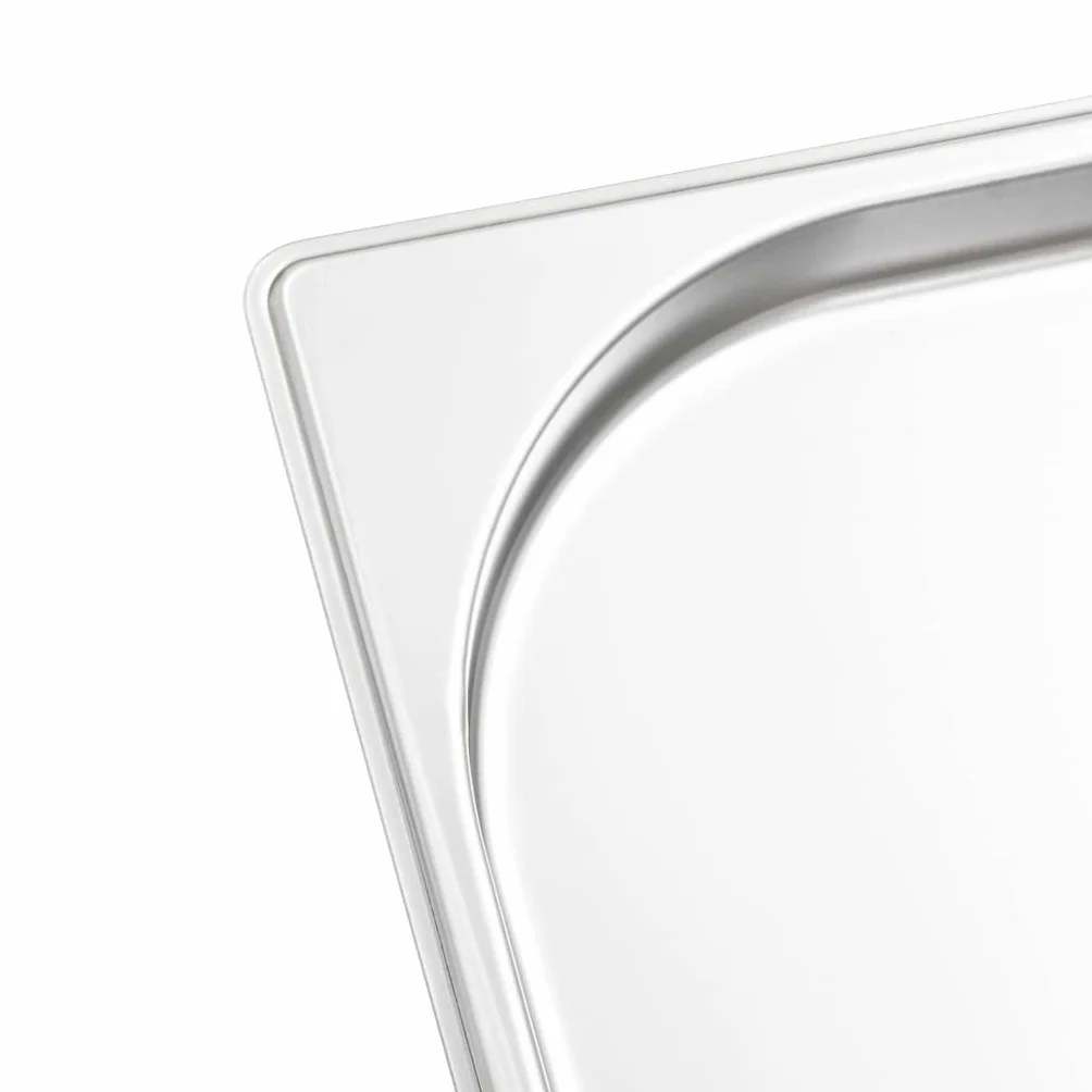 Pojemnik gastronomiczny 4 szt. GN 1/1 stal nierdzewna 530 x 325 x 20 mm, można układać w stos do pojemników utrzymujących ciepło, pojemników na jedzenie, Chafing Dish, Bainmarie, lady