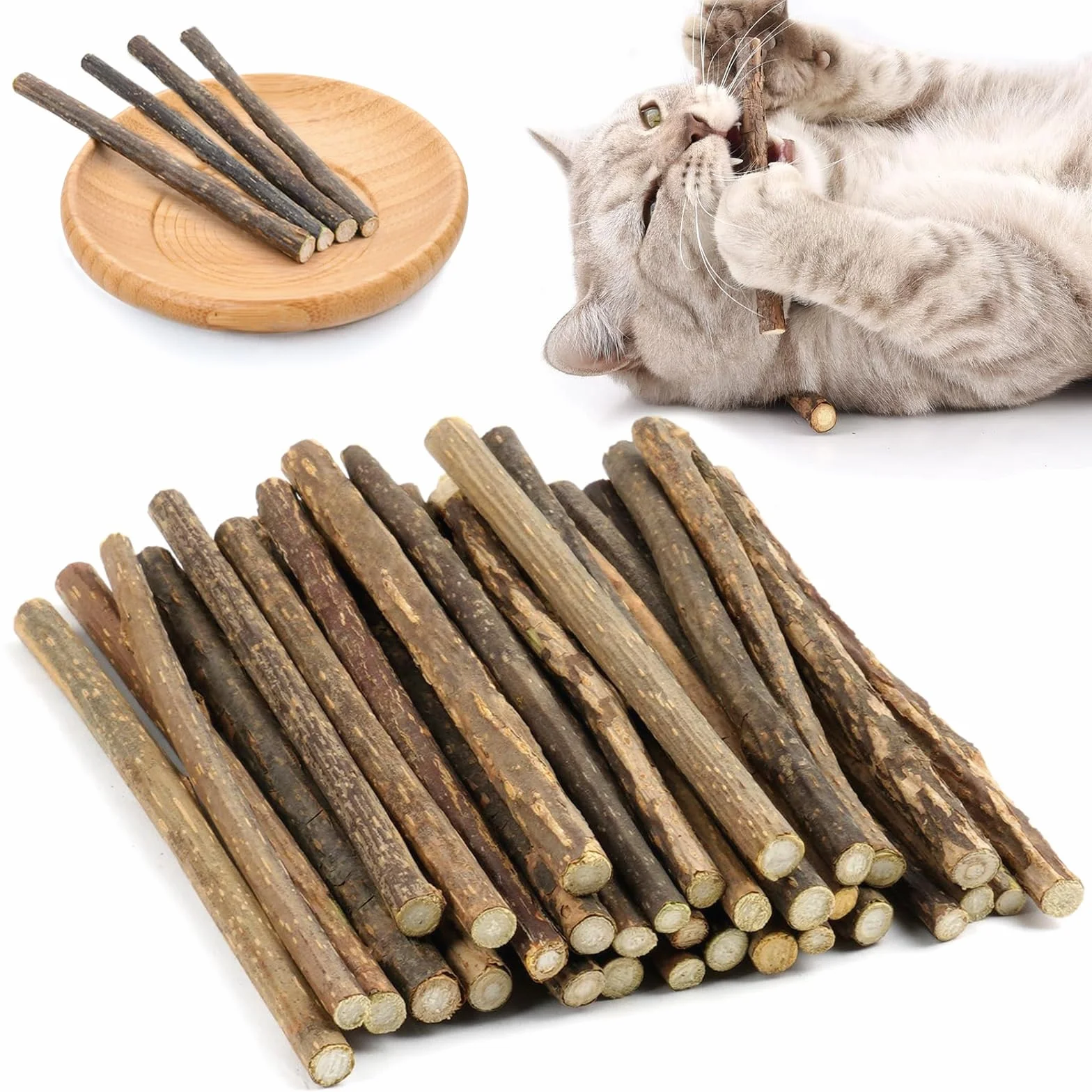 Matatabi Stick 35 sztuk patyczków dla kocimiętki naturalne bezpieczne pałeczki do żucia dla kotów pielęgnacja zębów