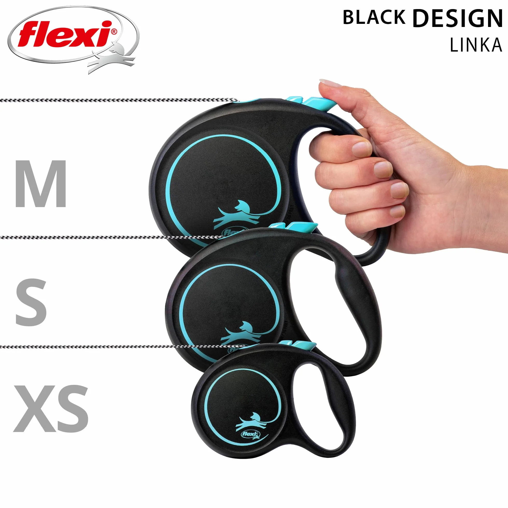 flexi smycz automatyczna Black Desing linka XS 3m niebieska