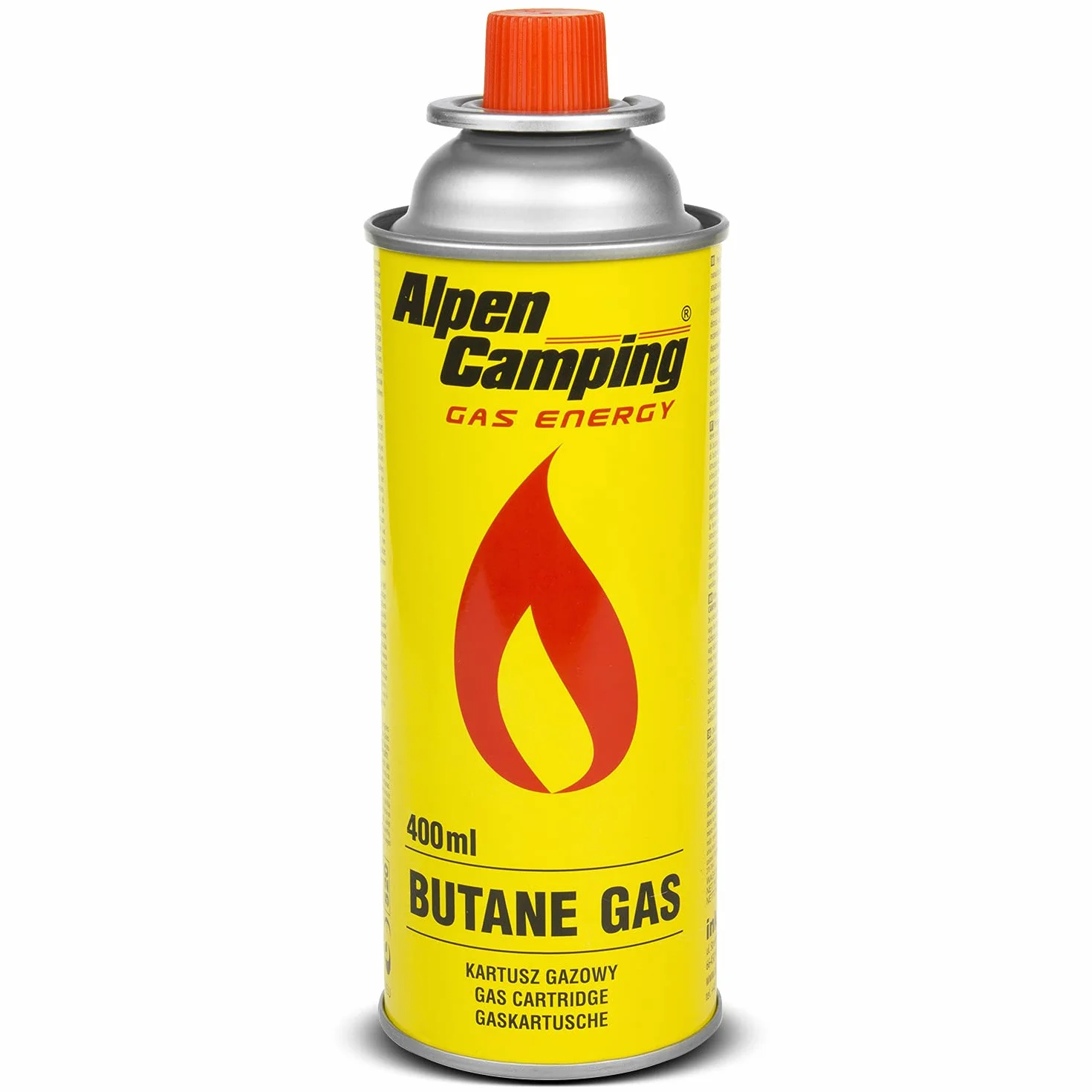 Kartusz gazowy 400ml Alpen Camping, izobutan, zakres działania -10°c do+ 40°c, IK004