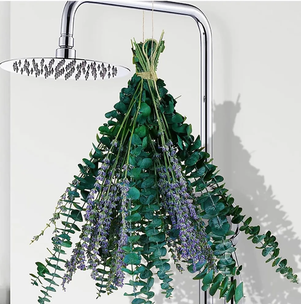 Zachowany eukaliptus suszony i suszony lawenda naturalne suszone kwiaty Deco DIY bukiet suszonych kwiatów, bukiet trawy pampasowej kwiat trzciny deco idealny do salonu Boho sypialni