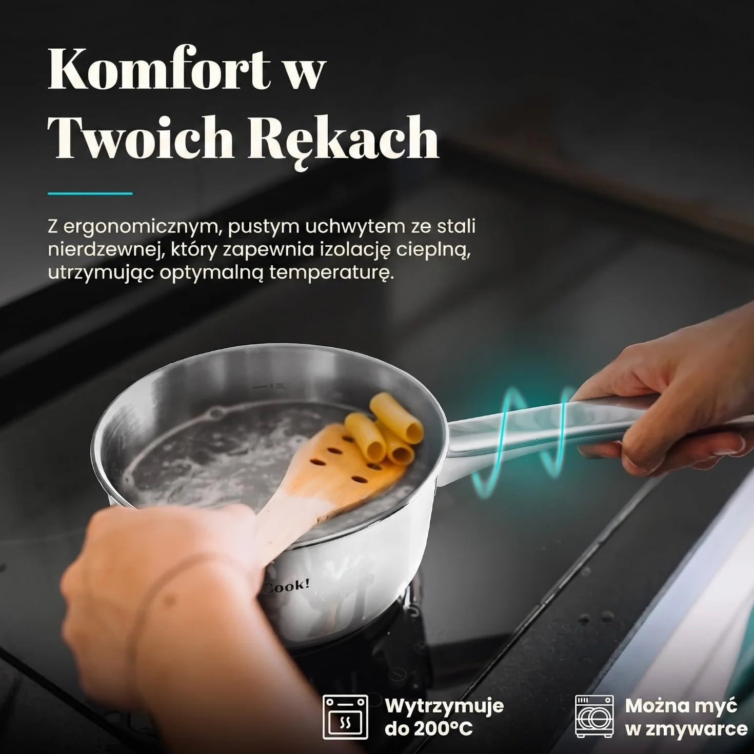 Wecook! Rondel 12 cm, mały, mały garnek indukcyjny 0,7 l, stal nierdzewna, możliwość układania w stos, na małe porcje, do gospodarstwa domowego