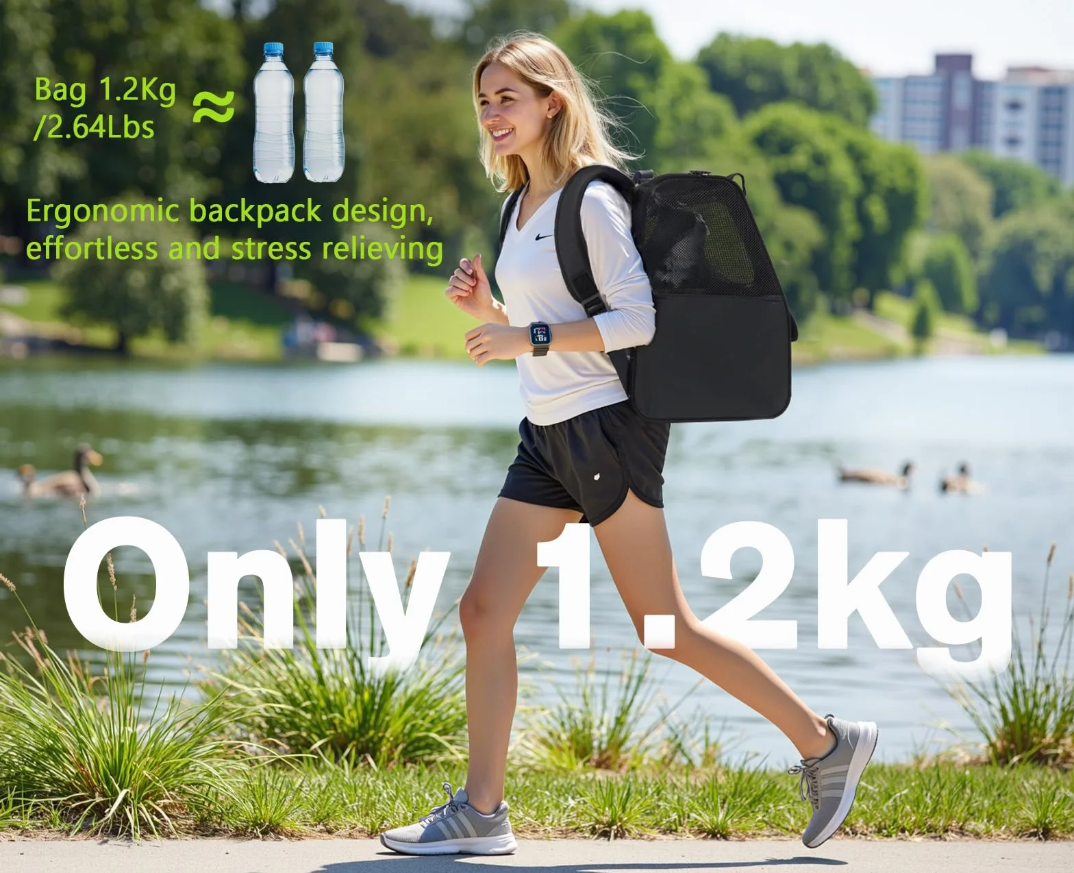 Pecute Oddychający plecak dla kota i psa z liną bezpieczeństwa, nosidełko do 6 kg, regulowany