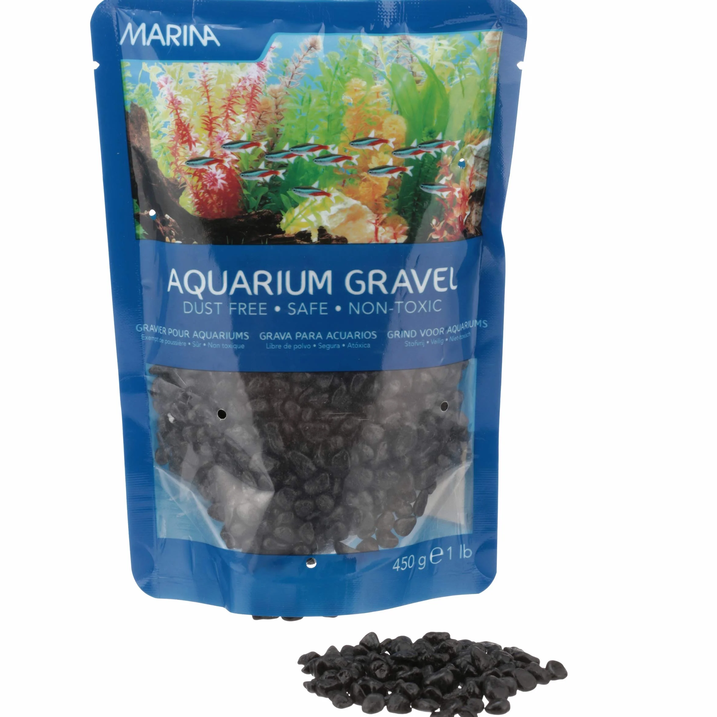Marina Dekoracyjny żwir do akwarium, 450 g, czarny