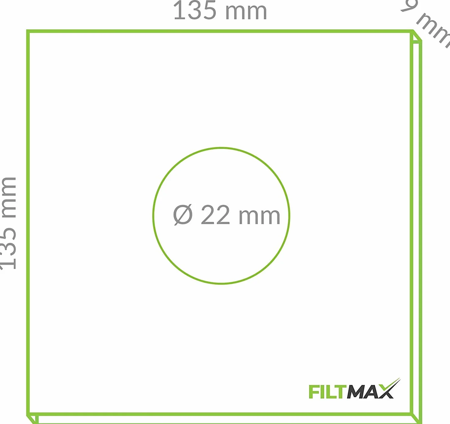 6 filtrów do wentylatora łazienkowego Maico ZF 60/100 – 135 x 135 mm, Ø 22 mm, klasa filtra G2, 9 mm – wszystkie typy ER ER-AP/APB 0093.0680 system wentylacyjny – filtr powietrza i filtr przeciwpyłowy