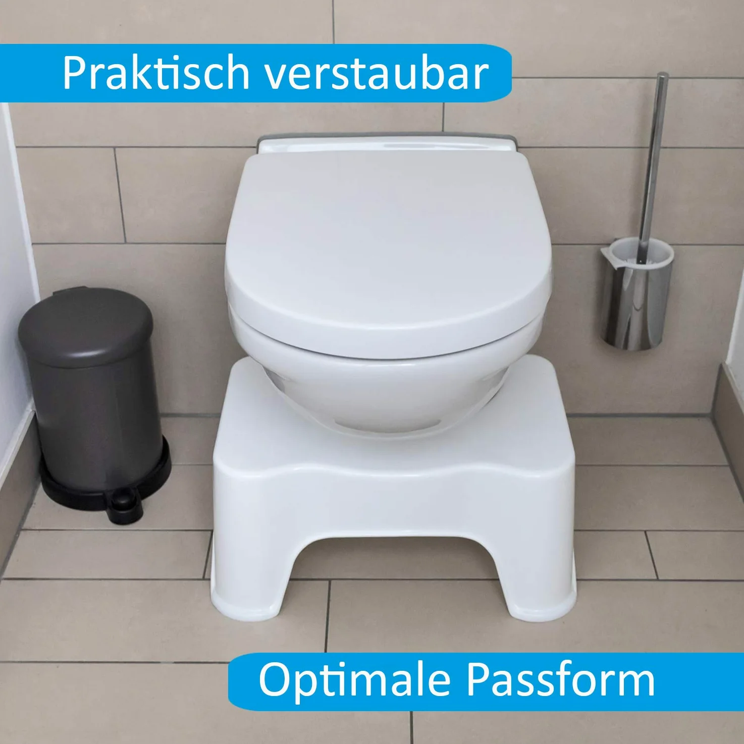 FUCHSI Taboret toaletowy dla zdrowej flory jelitowej, idealna wysokość dla zalecanej postawy, zapobiega hemoroidom, zaparciom, wzdęciom, drażliwości jelit itd.