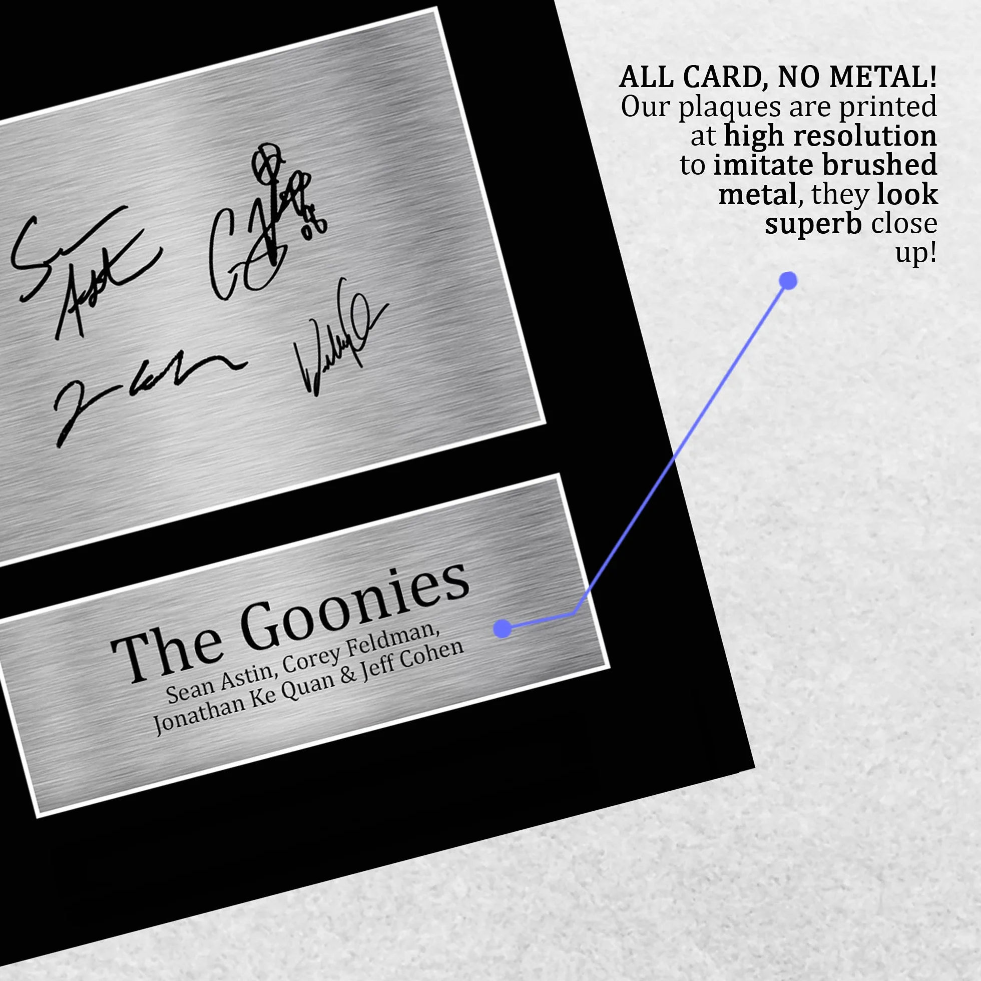HWC Trading A4 The Goonies Sean Astin & Cast Prezenty Drukowane Podpisane Zdjęcie Z Autografem Dla Fanów Pamiątek Filmowych