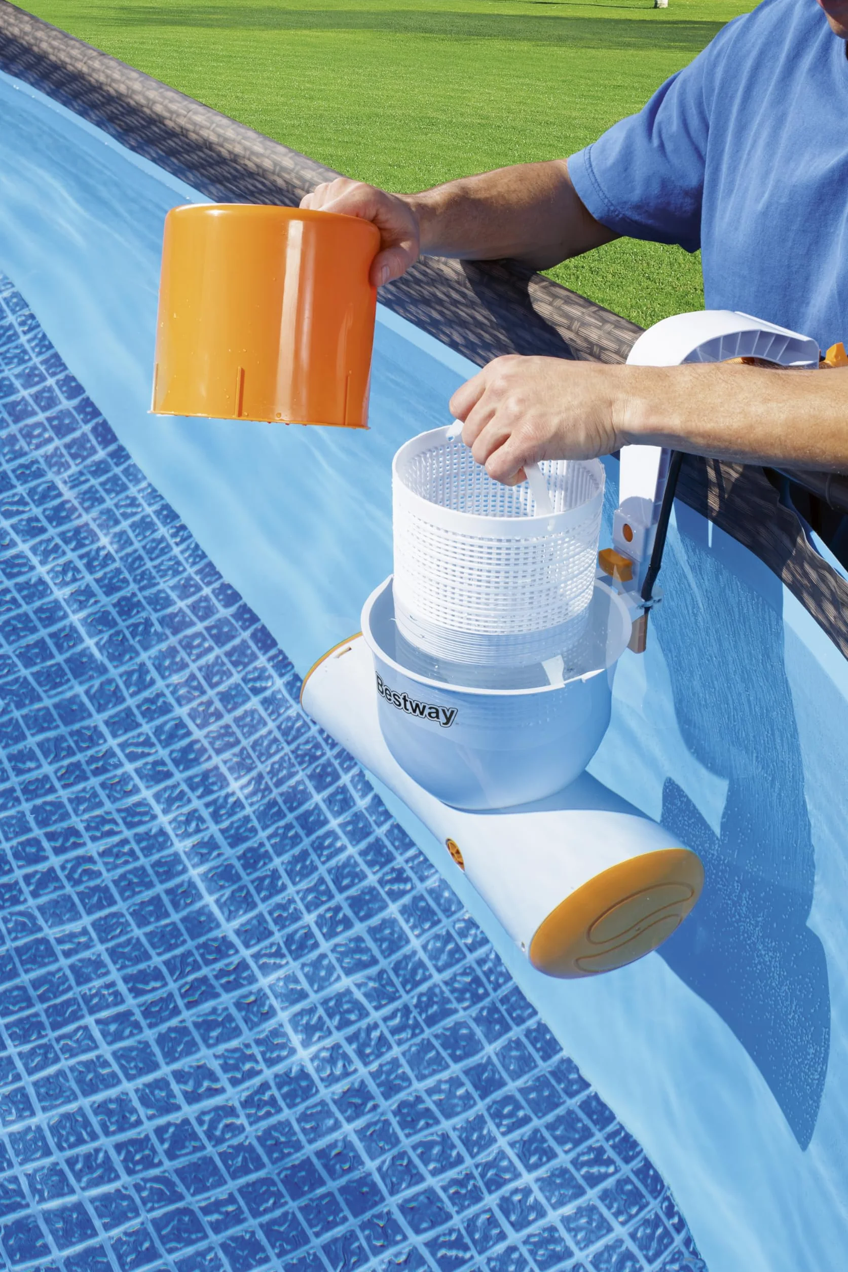 Bestway Skimatic 2 w 1 skimmer do zawieszenia/pompa filtrująca 2,574 l/h, 48 W