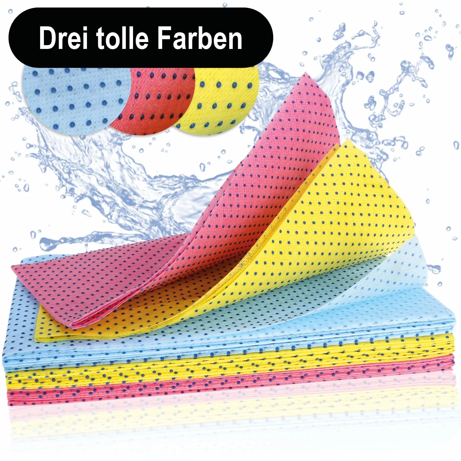 com-four® 24x sciereczki do czyszczenia z wypustkami – wytrzymale szmatki na uporczywy brud – antybakteryjne wielorazowe sciereczki do kuchni, lazienki i domu (24 sztuki - cwieki)