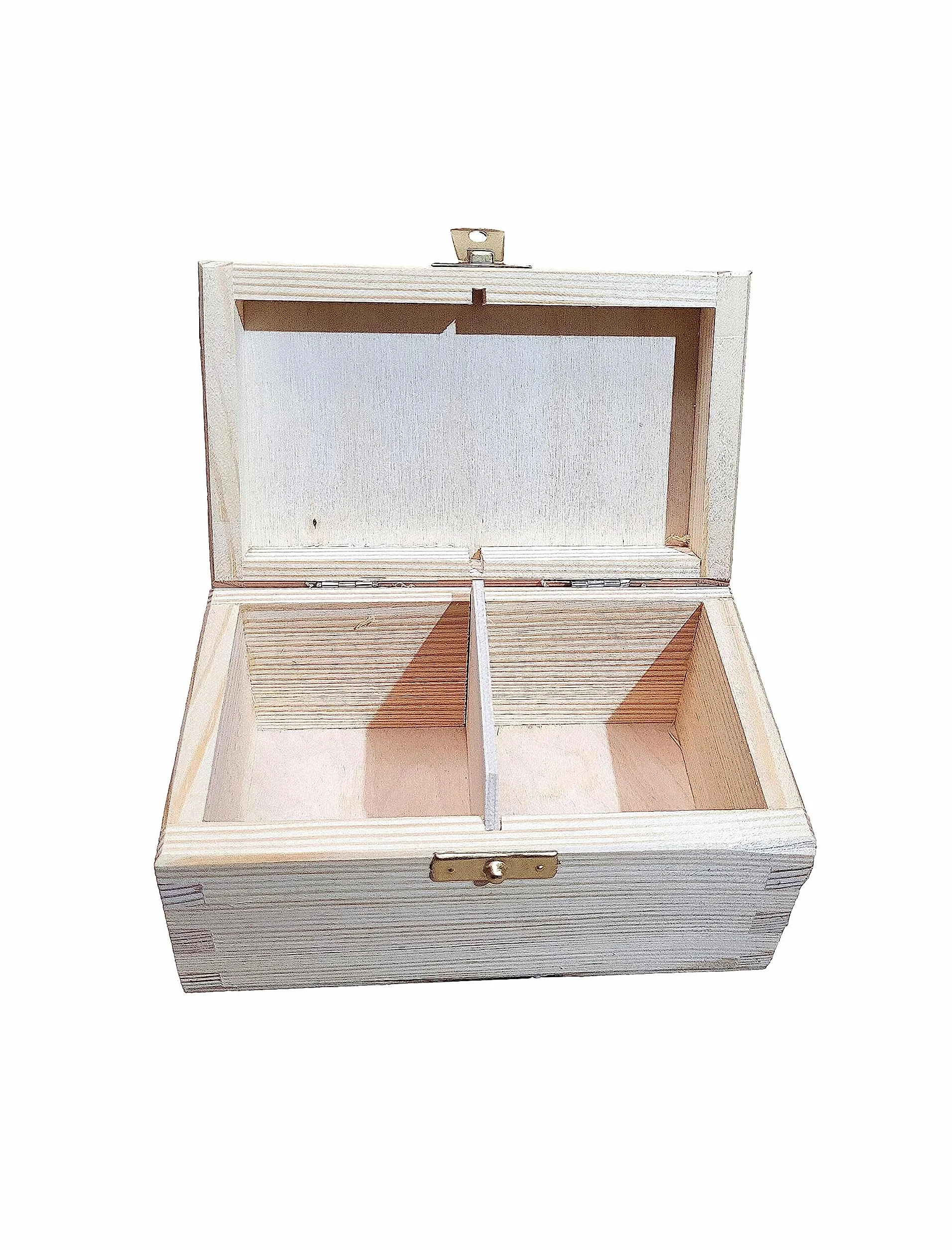 Wooden World - pudełko na herbate z 2 przegródkami, idealne do dekupage i pirografii