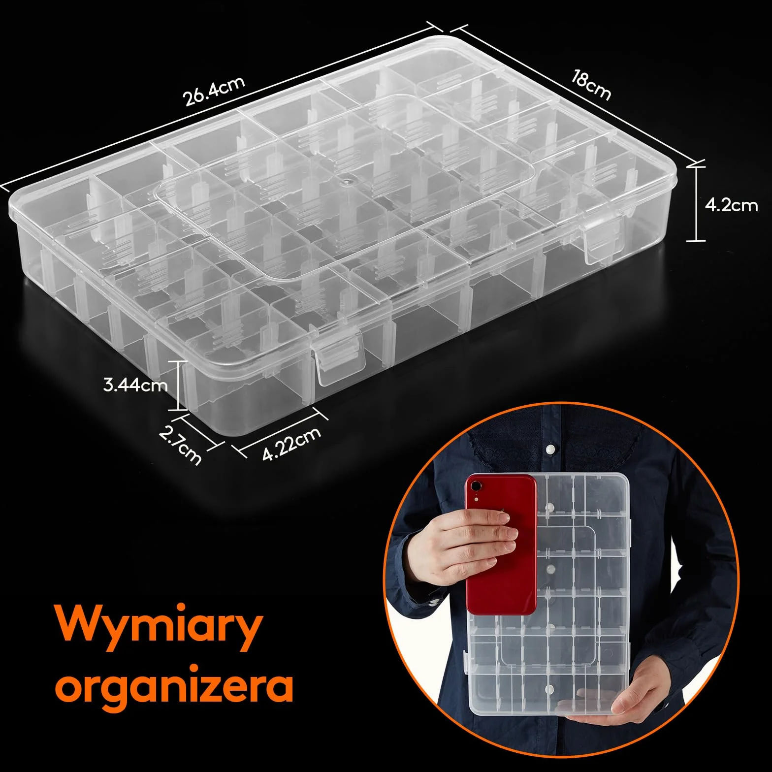 Lifewit 3-pak 36 Kratek Jasny Piętrowy Plastikowy Pojemnik Przechowywania Z Regulowanymi Przegródkami Dla Koralików, Diy Sztuki, Rzemiosła, Biżuterii, Sprzętu Rybackiego Z 5 Arkuszy Naklejki Etykiety