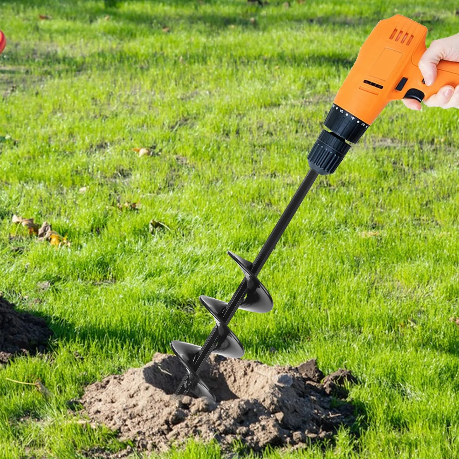 Wiertło ogrodowe do wiertarki, wiertło do roślin do wkrętarki akumulatorowej, do dużych obciążeń, doniczki na rośliny, ślimak, kultywator gleby, wiertło do sadzenia, sadzenia i wiercenia (22 cm)