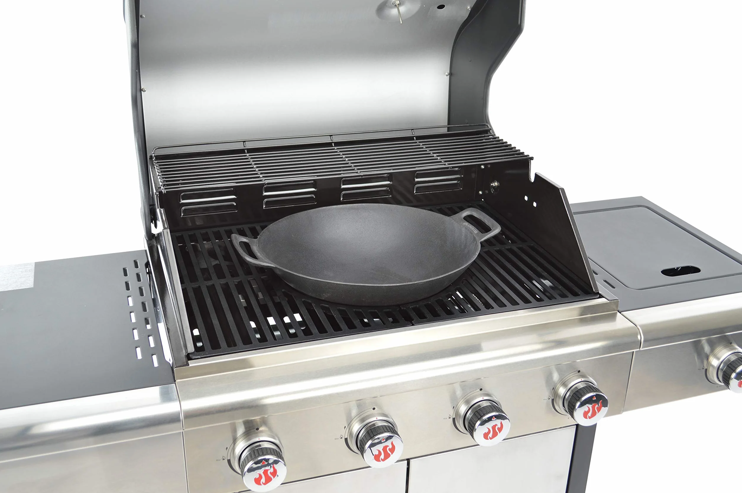 LANDMANN Modulus system rusztu do grilla, nadaje się do Triton 2.1, z modułową wkładką podstawową Ø 30,5 cm, do płyty grillowej, WOK, kamienia do pizzy, szpikulców do grillowania, czarny i prostokątny