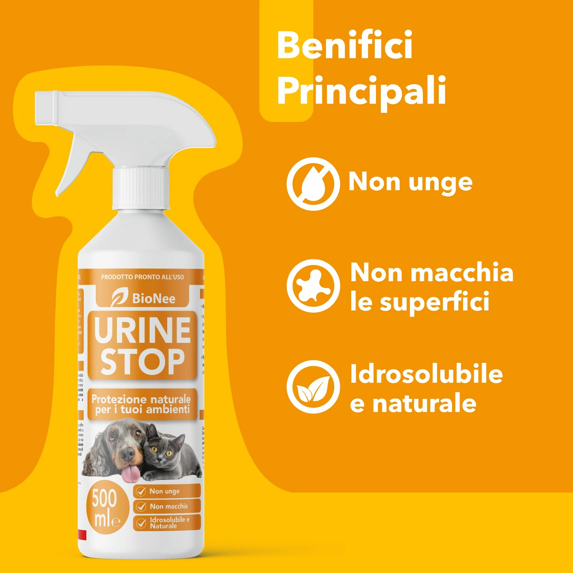 Urine Stop naturalny spray dla psów i kotów 500 ml podwójne działanie odstraszający i usuwający zapachy