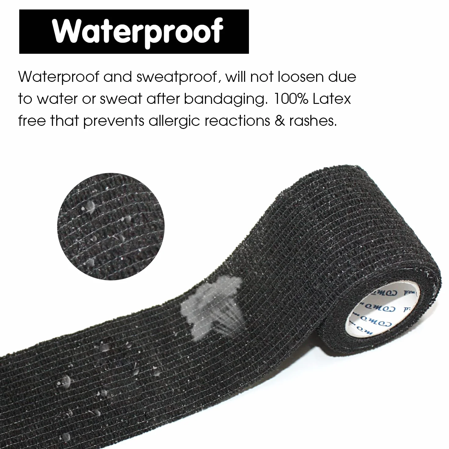 Cohesive Bandage Adhesive Bandaż Rolka Elastyczna Bandaż Włóknina Spójna Athletic Tape Alleray Tested Black 5cm 6 rolek …