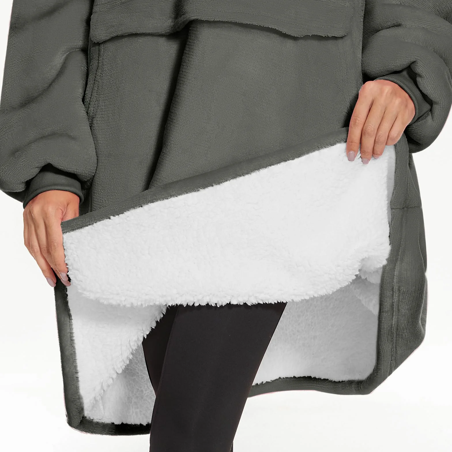 Bluza z kapturem, koc z rękawami, koc z kapturem, przenośny, damski, ultra miękka bluza z kapturem Sherpa, bluza z kapturem z dużą kieszenią, jako prezent dla kobiet i kobiet