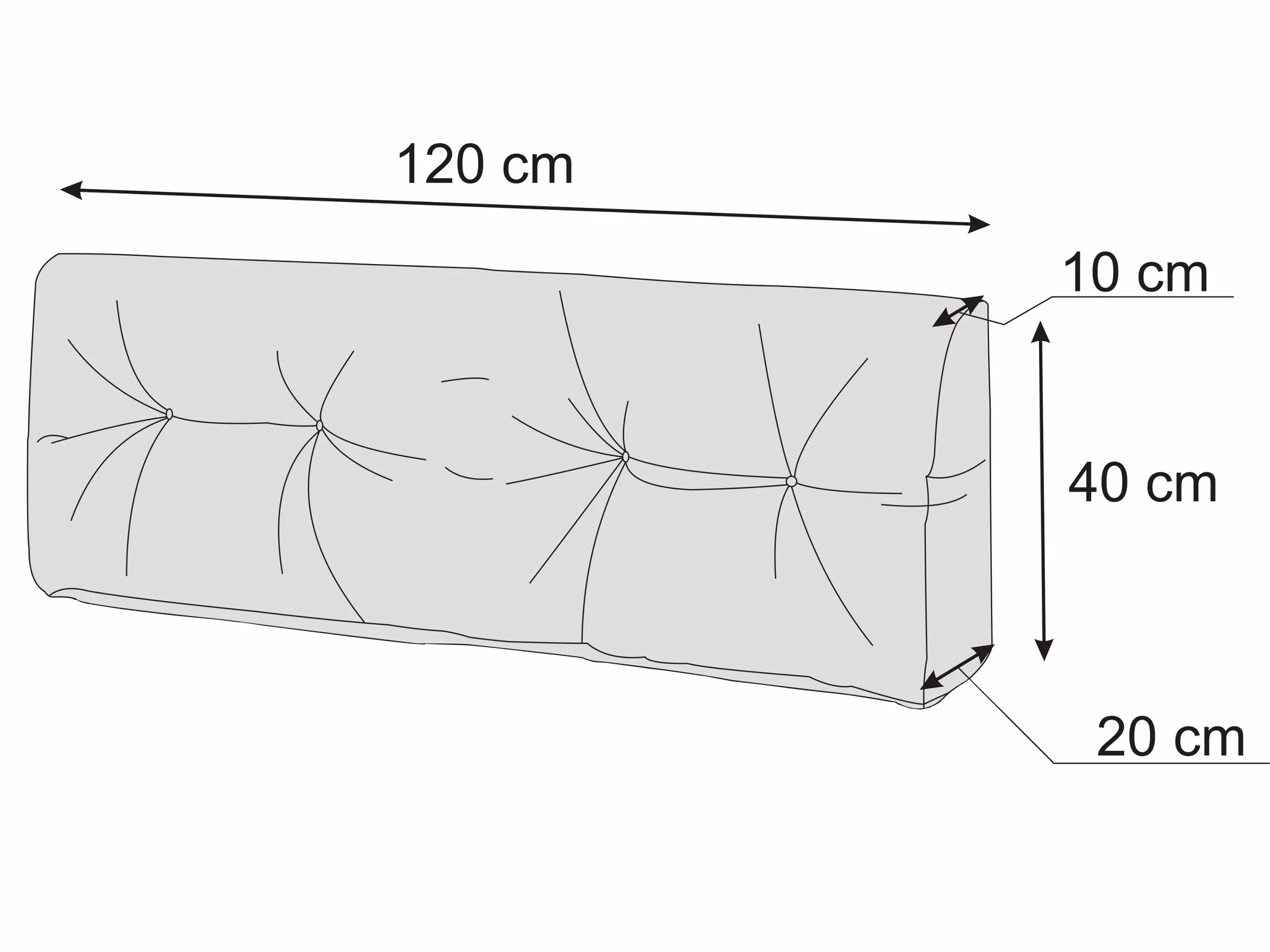 PillowPrim poduszka na palety - poduszka do siedzenia - Komfort dla sofy i kanapy - Idealne na meble balkonowe i do ogrodu - Miękka i trwała - Oparcie 120x40cm, Zielona z paskami