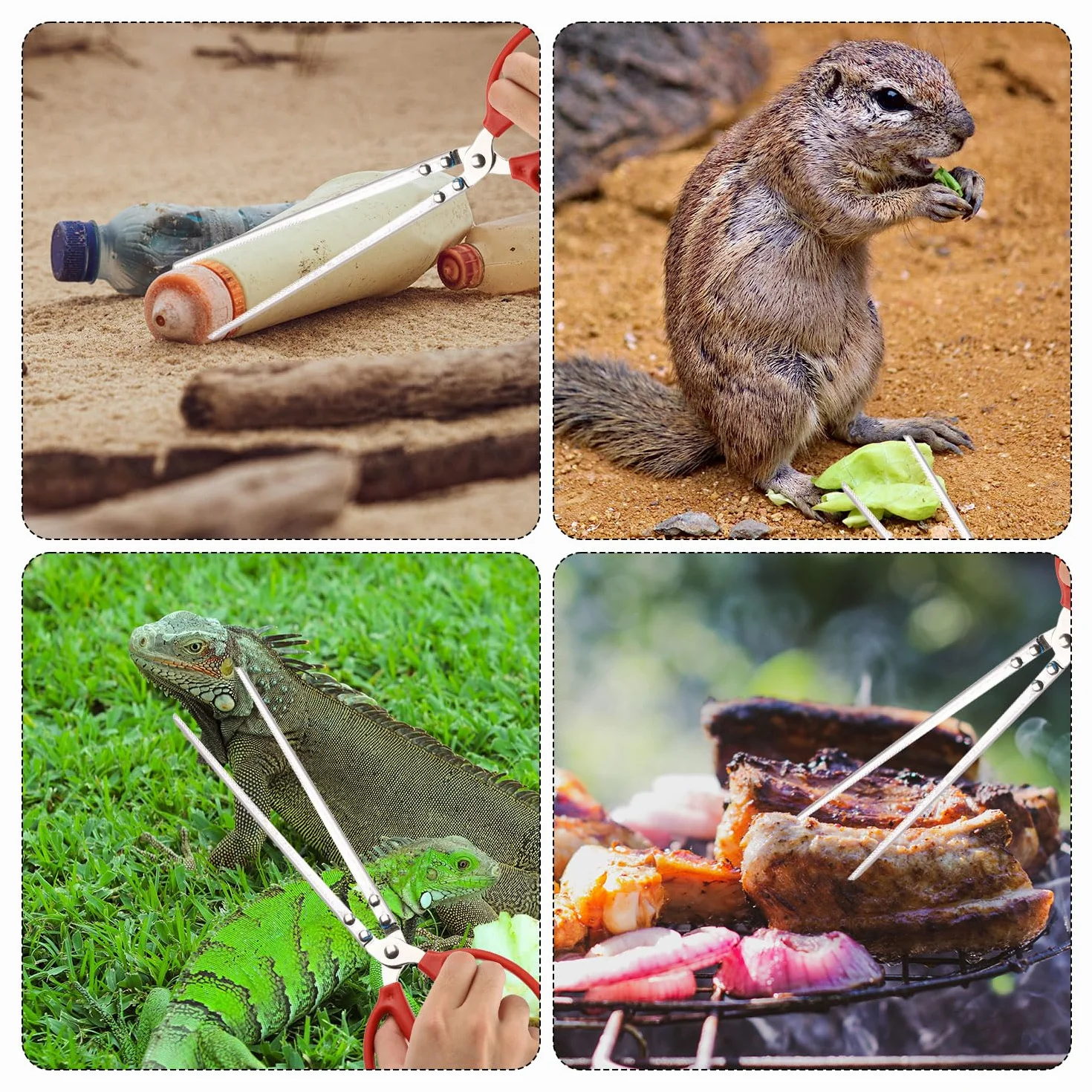 Szczypce do Karmienia Gadów 37,5cm Antyposlizgowe Dlugie Pesety do Terrarium