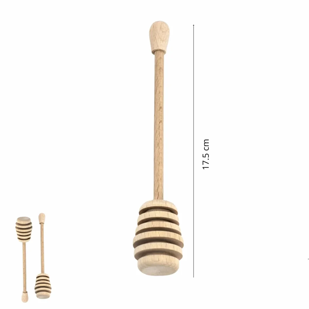 PARENCE.- Zestaw 2 drewnianych łyżek do miodu - 17,5 cm - Praktyczne i wszechstronne blendery do miodu - Naturalne, 2 sztuki