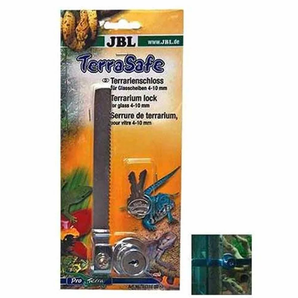 JBL TerraSafe 61516 zamek terrariowy do wszystkich szyb szklanych o grubości 3-6 mm, w zestawie 2 klucze