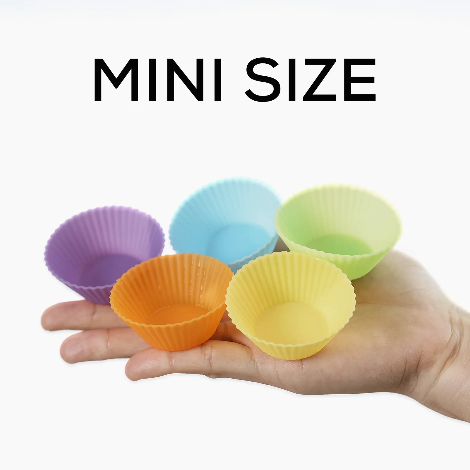 SUPER KITCHEN 24 Sztuk Mini Silikonowych Filiżanek do Pieczenia; Nieprzywierające, Wielorazowe Papilotki na Babeczki i Muffiny do Piekarnika i Frytownicy Powietrzne