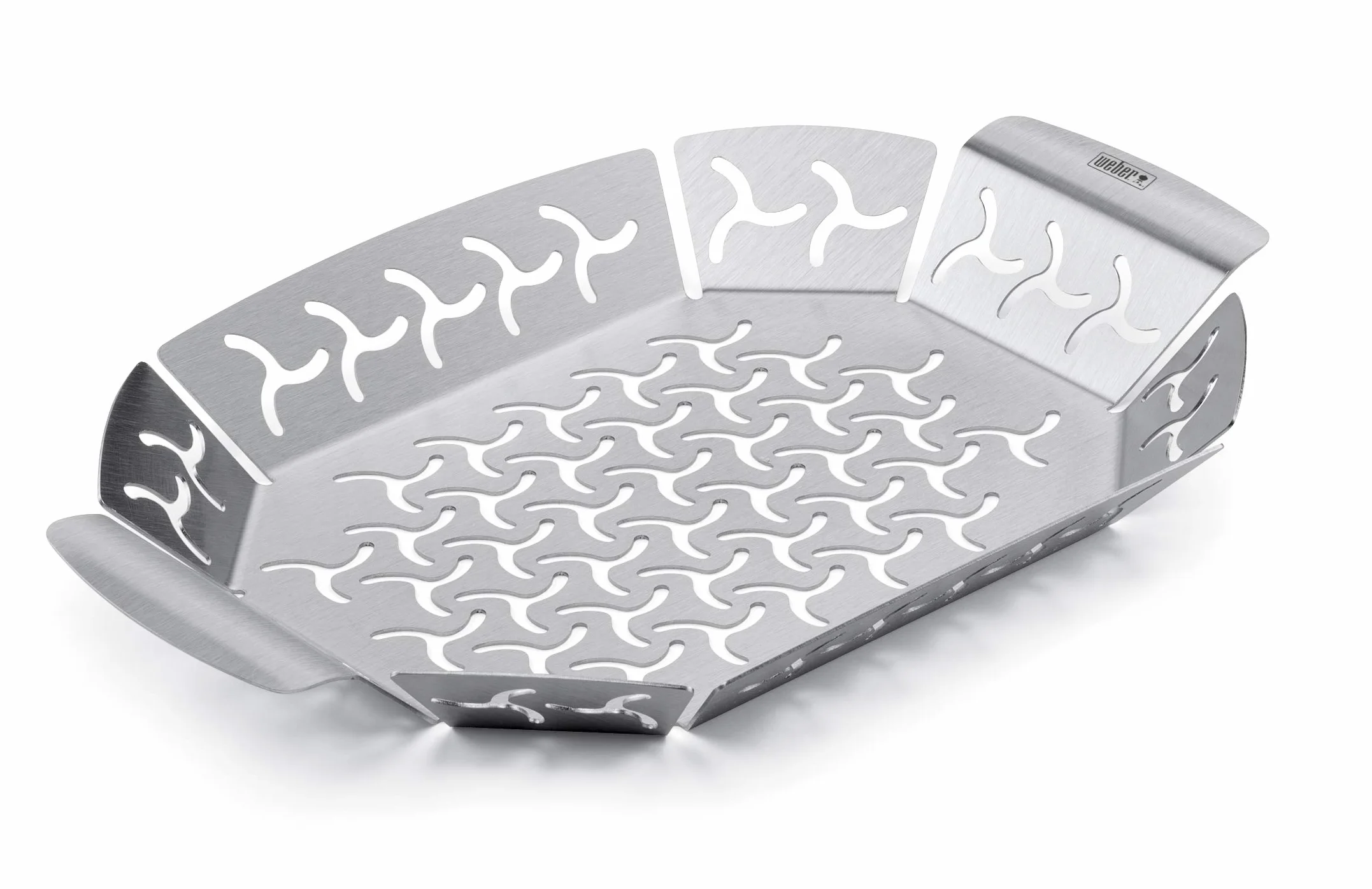 Weber Kosz grillowy Premium - Mały (27 x 19 cm), zmywalny w zmywarce, ze stali nierdzewnej, Idealna na dodatki (mięso, warzywa), odpowiednia do wszystkich rodzajów grilli - Srebrny (667