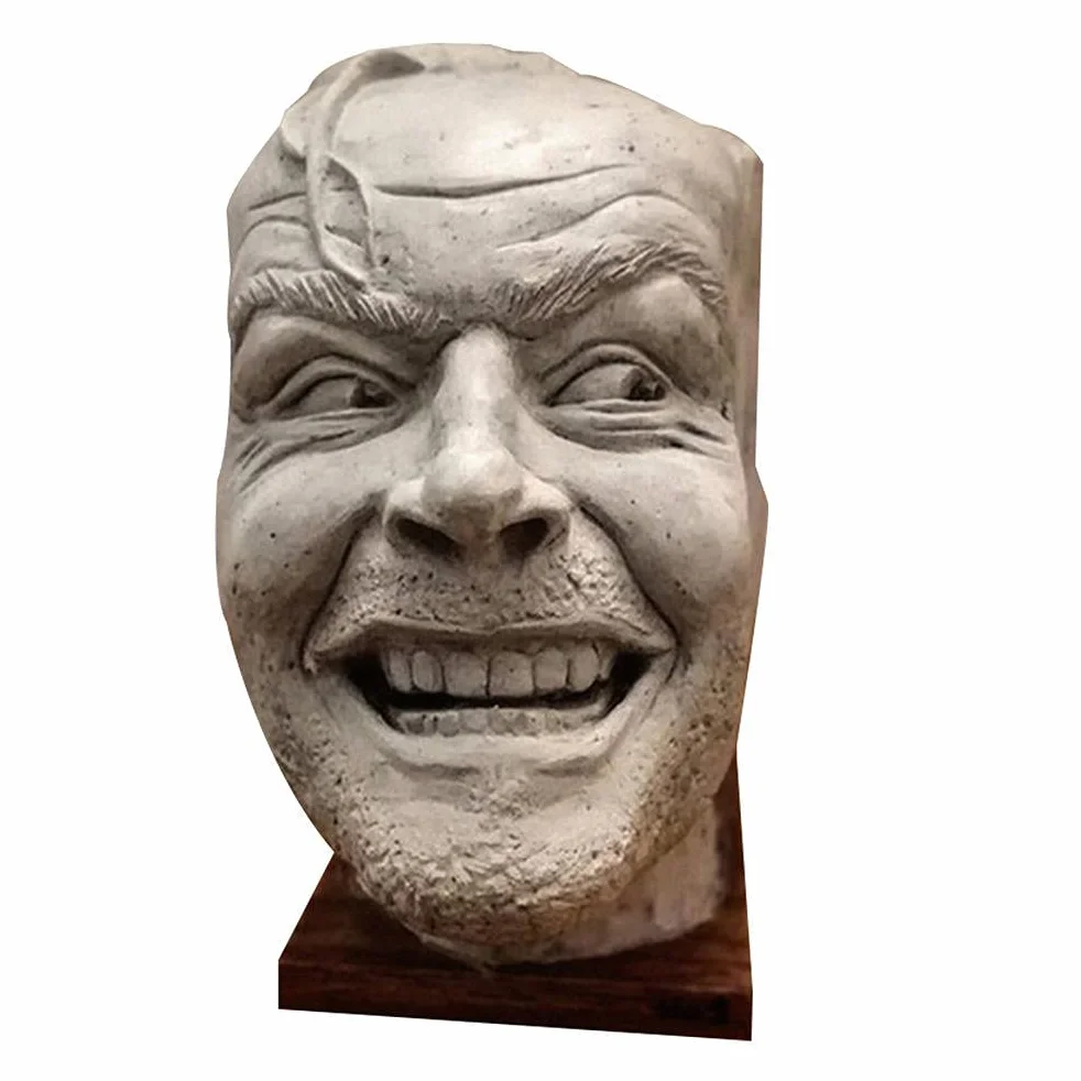 Podpórki do książek, rzeźba świecącej podpórki do książek – Library Here rzeźba Johnny'ego, żywica syntetyczna, ornament na biurko (białe)